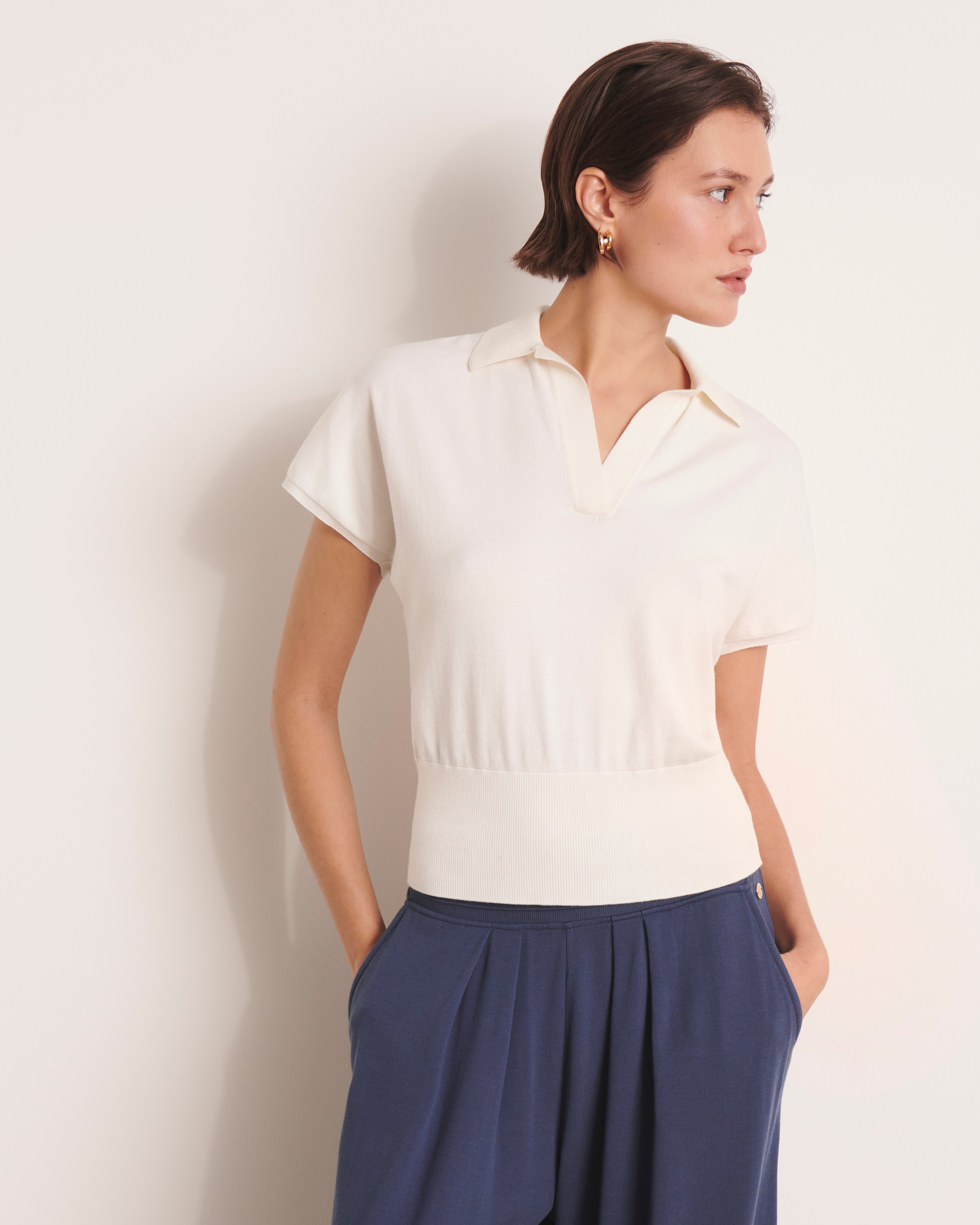 Polo beige manches courtes ATHENA/13141/005