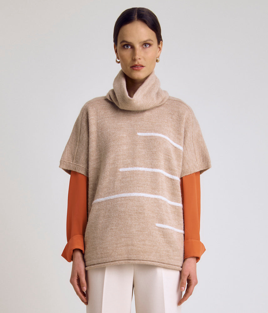 Sleeveless knit sweater in wool and alpaca ATTRAIT/86043/781