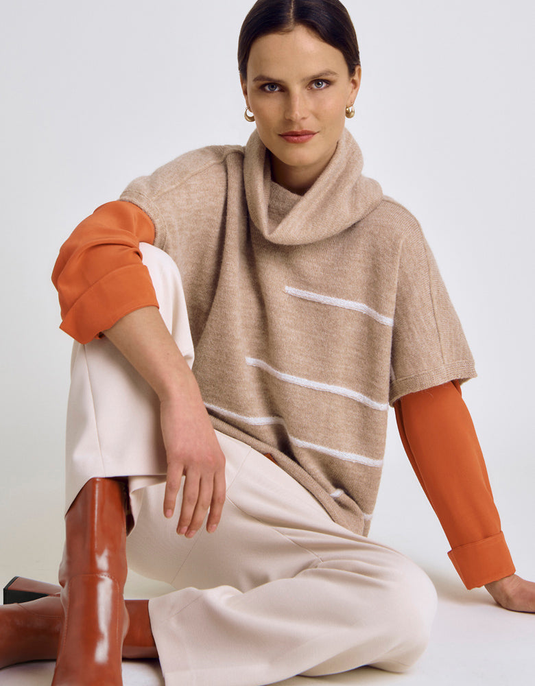 Sleeveless knit sweater in wool and alpaca ATTRAIT/86043/781