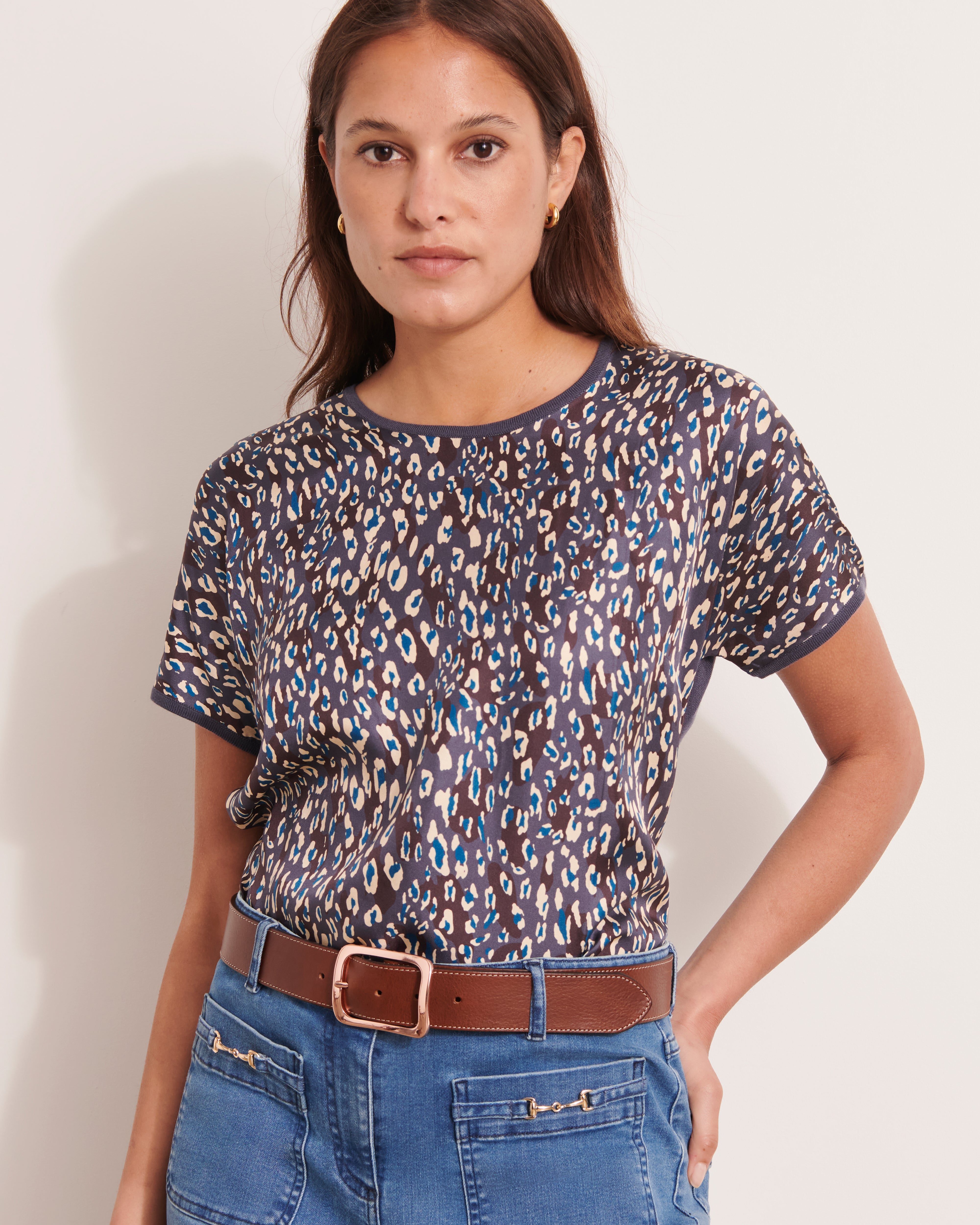 Pull imprimé bimatière manches kimono AUGUSTE/12165/630