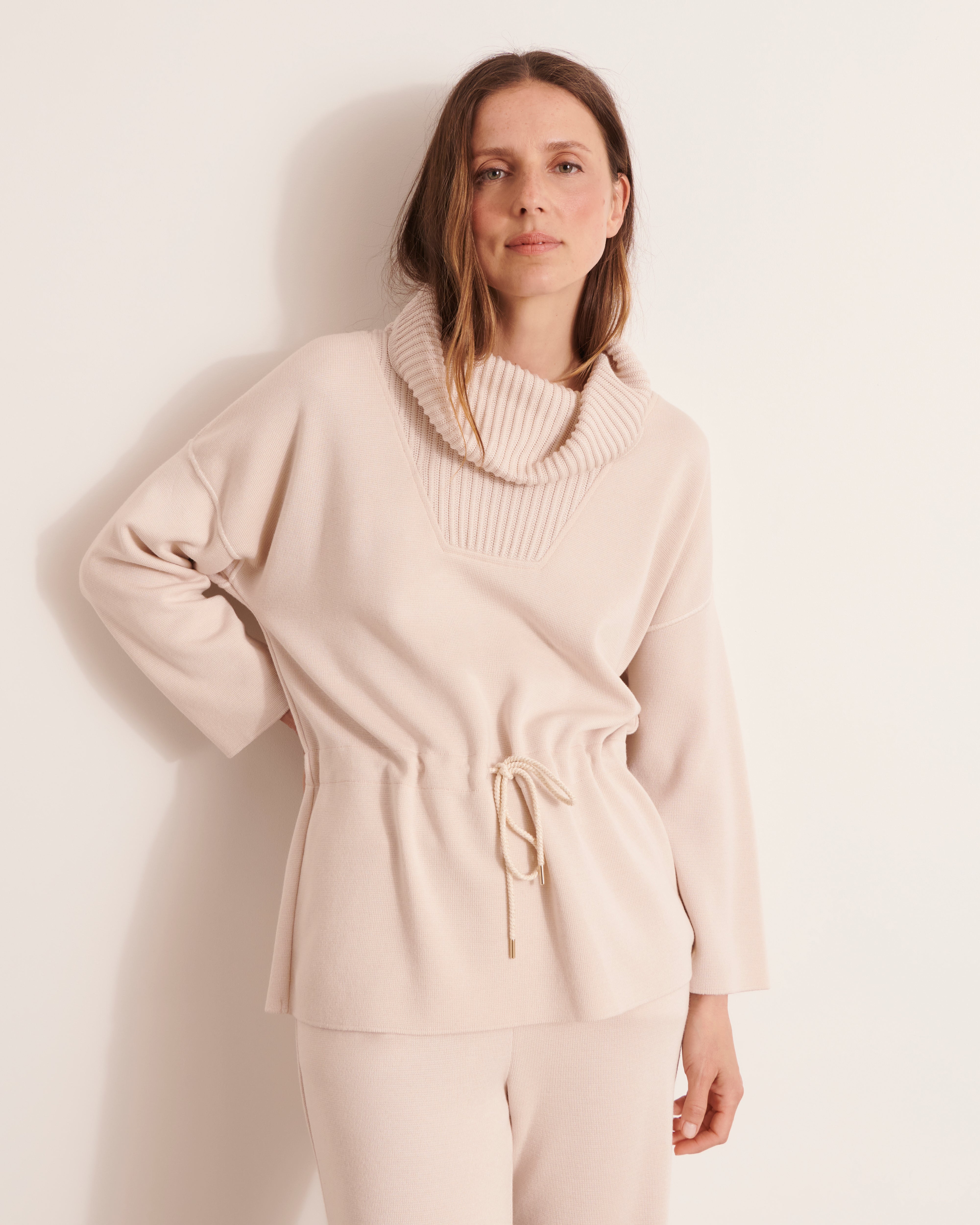 Pull en maille à col roulé et laine mérinos AULNE/12002/781
