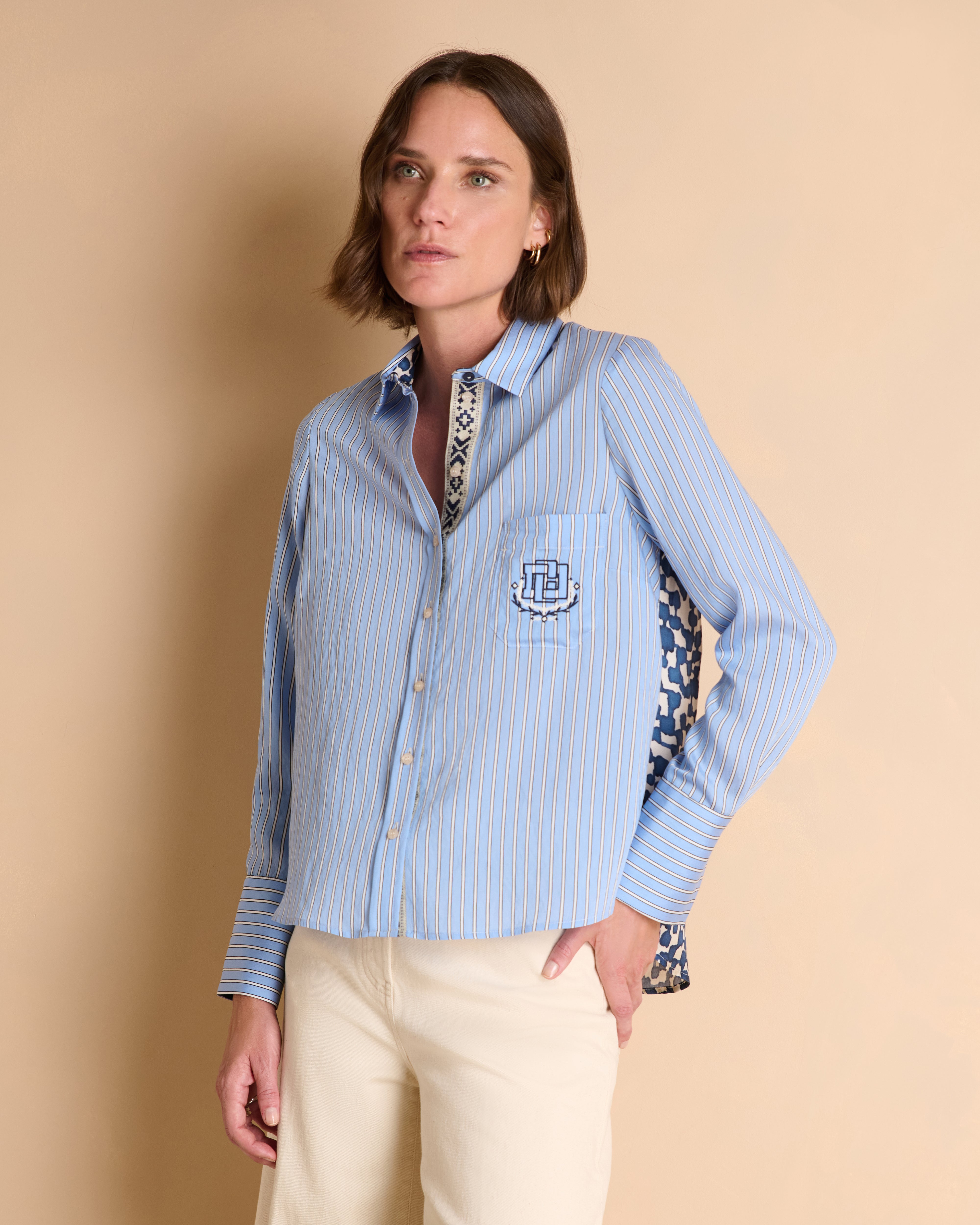 Chemise bleue à rayures CALLAS/13033/631