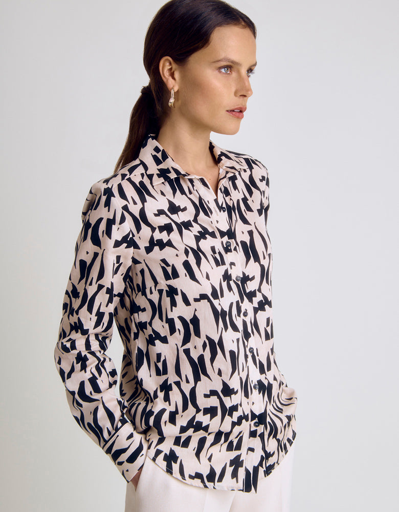Printed blouse CAMEL/86051/522