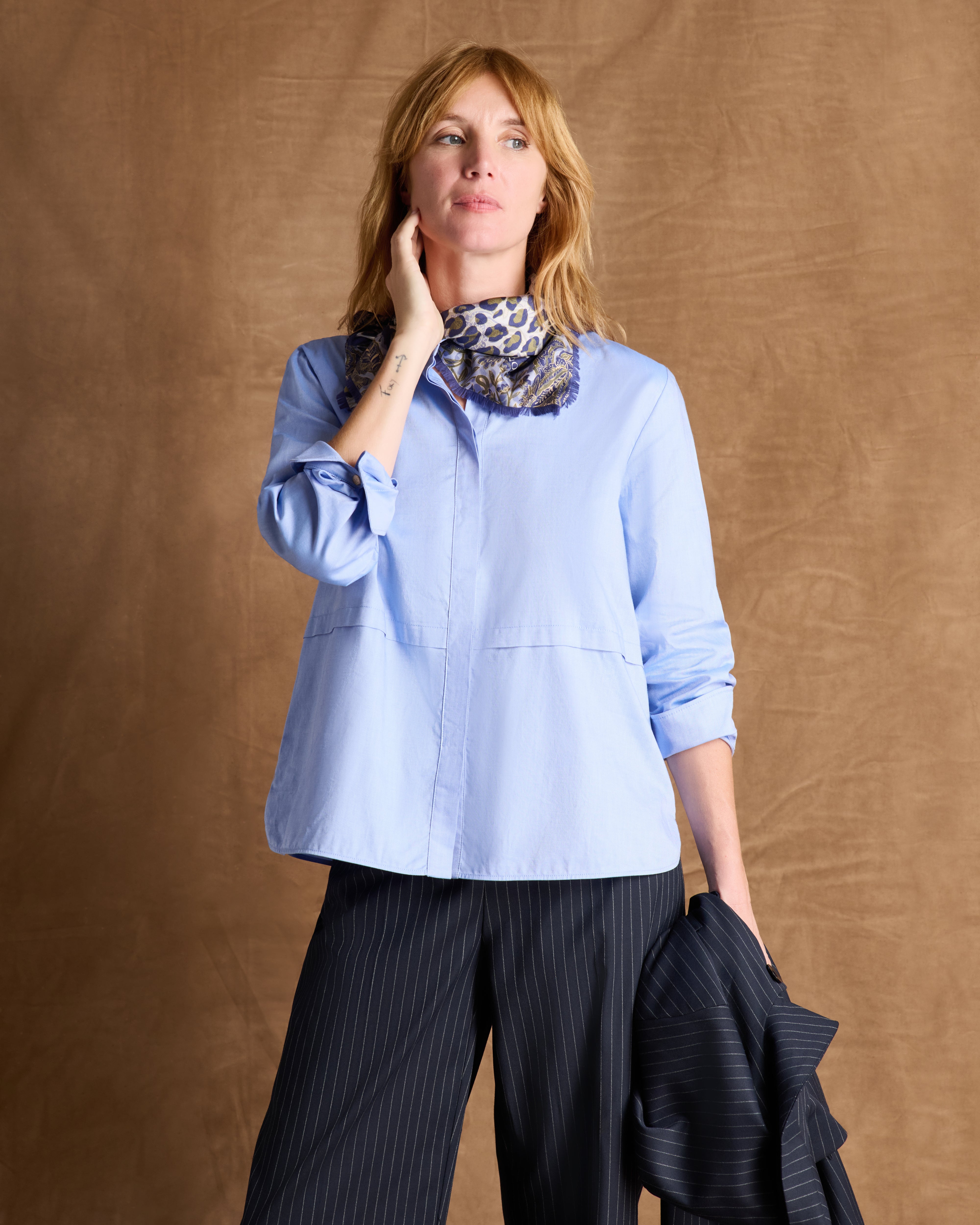 Chemise bleue manches longues CELESTINE/14070/268