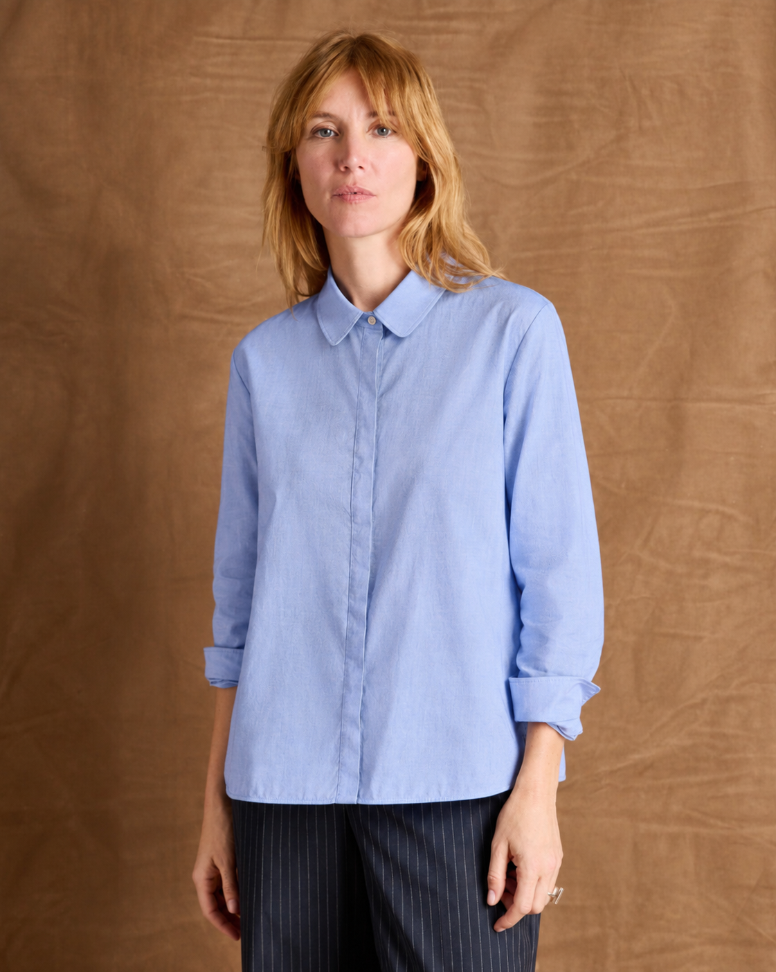 Chemise bleue manches longues CELESTINE/14070/268