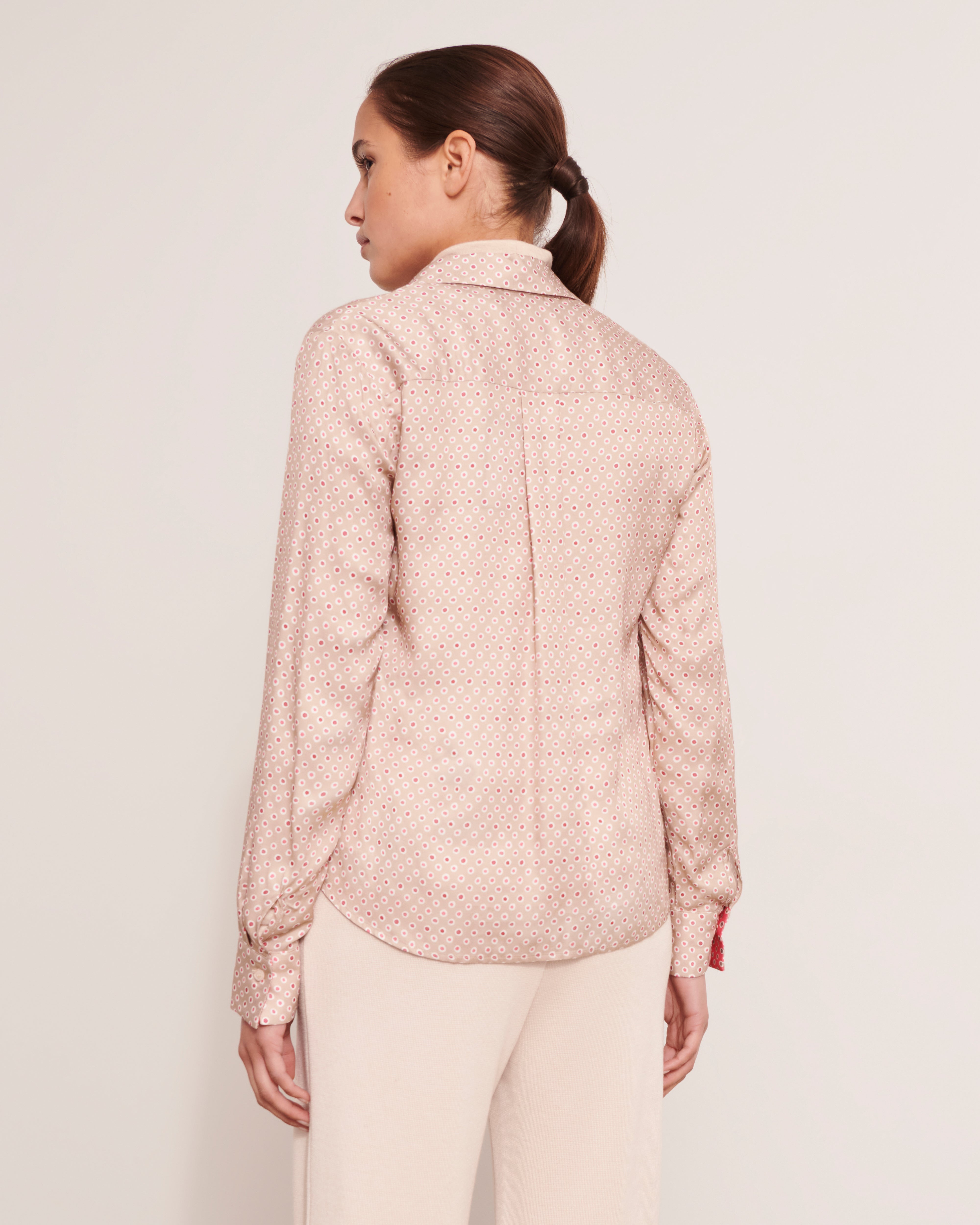 blouse imprimée à pois en twill de viscose
