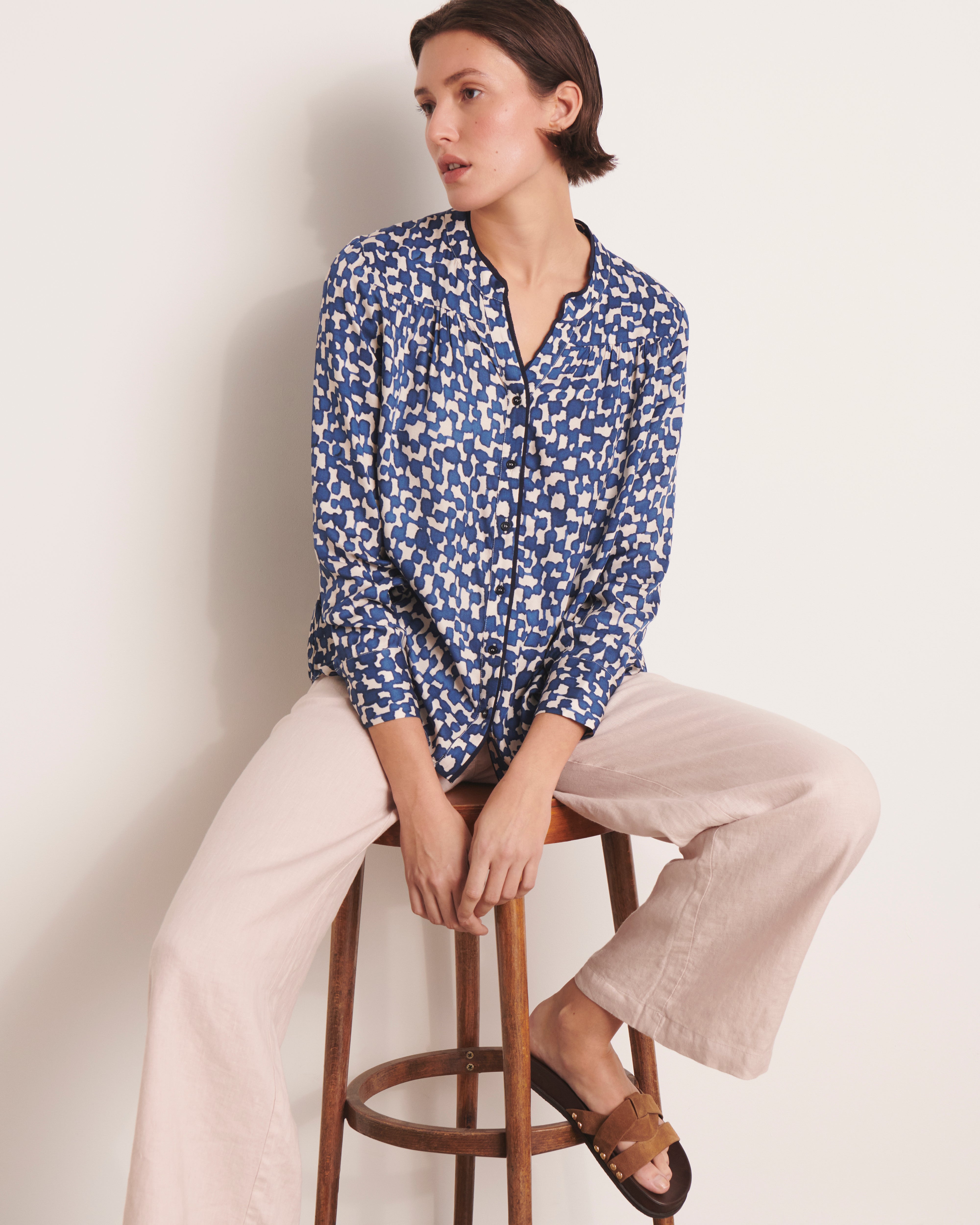 Chemise bleue imprimée CORFOU/13025/630