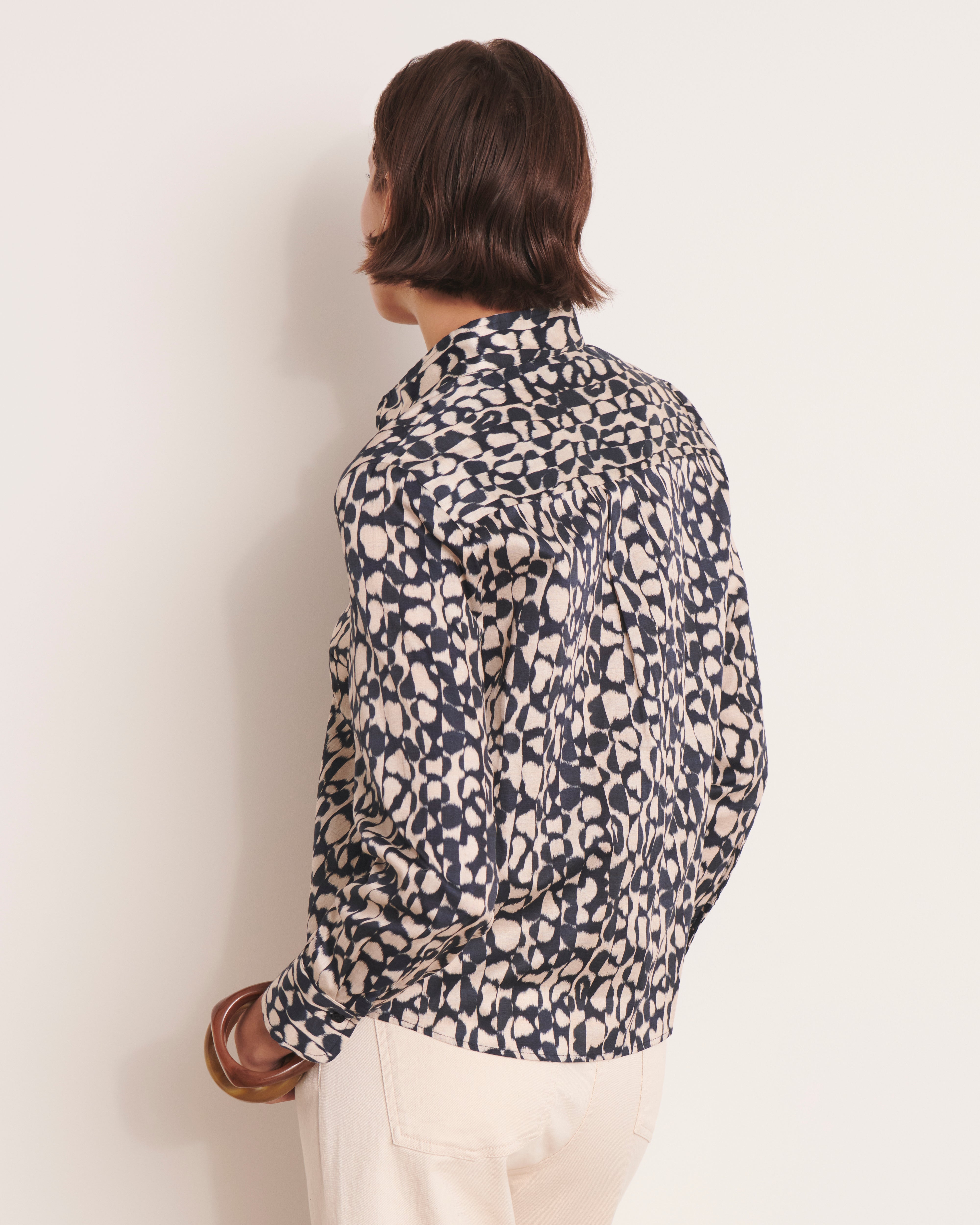 chemisier imprimé en popeline de coton