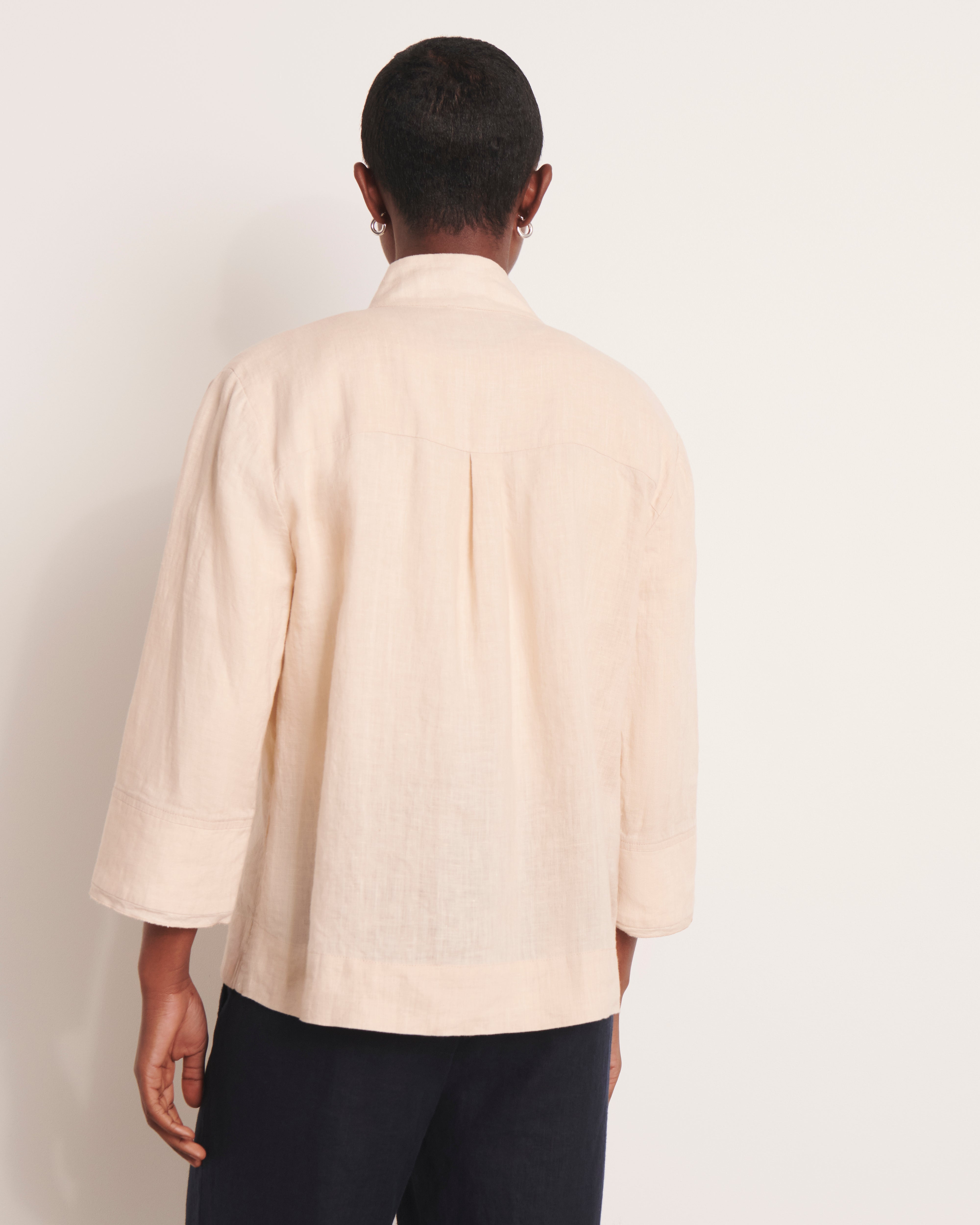 Chemisier beige forme boite CRISSA/13095/002