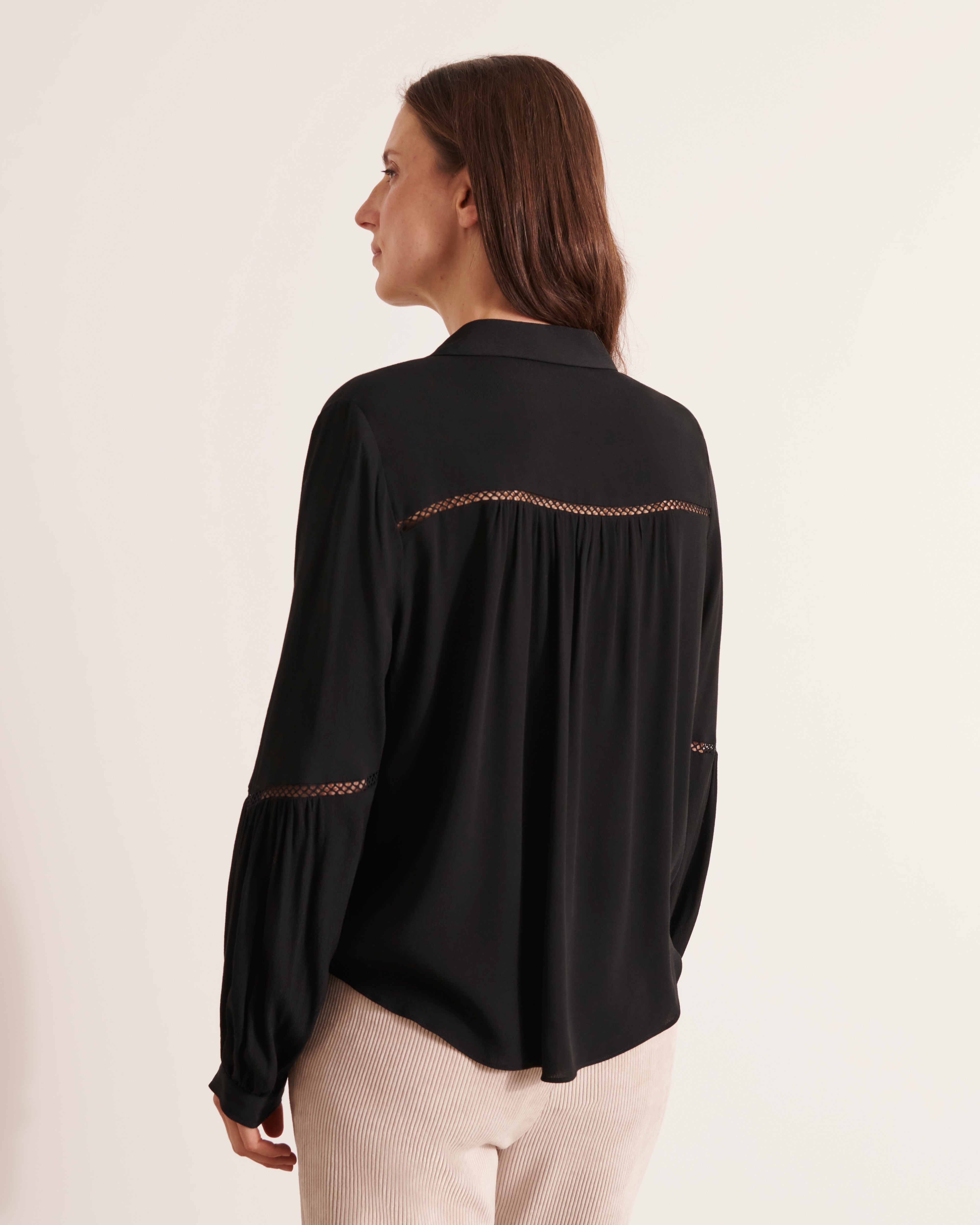 blouse fluide en crêpe de viscose noir