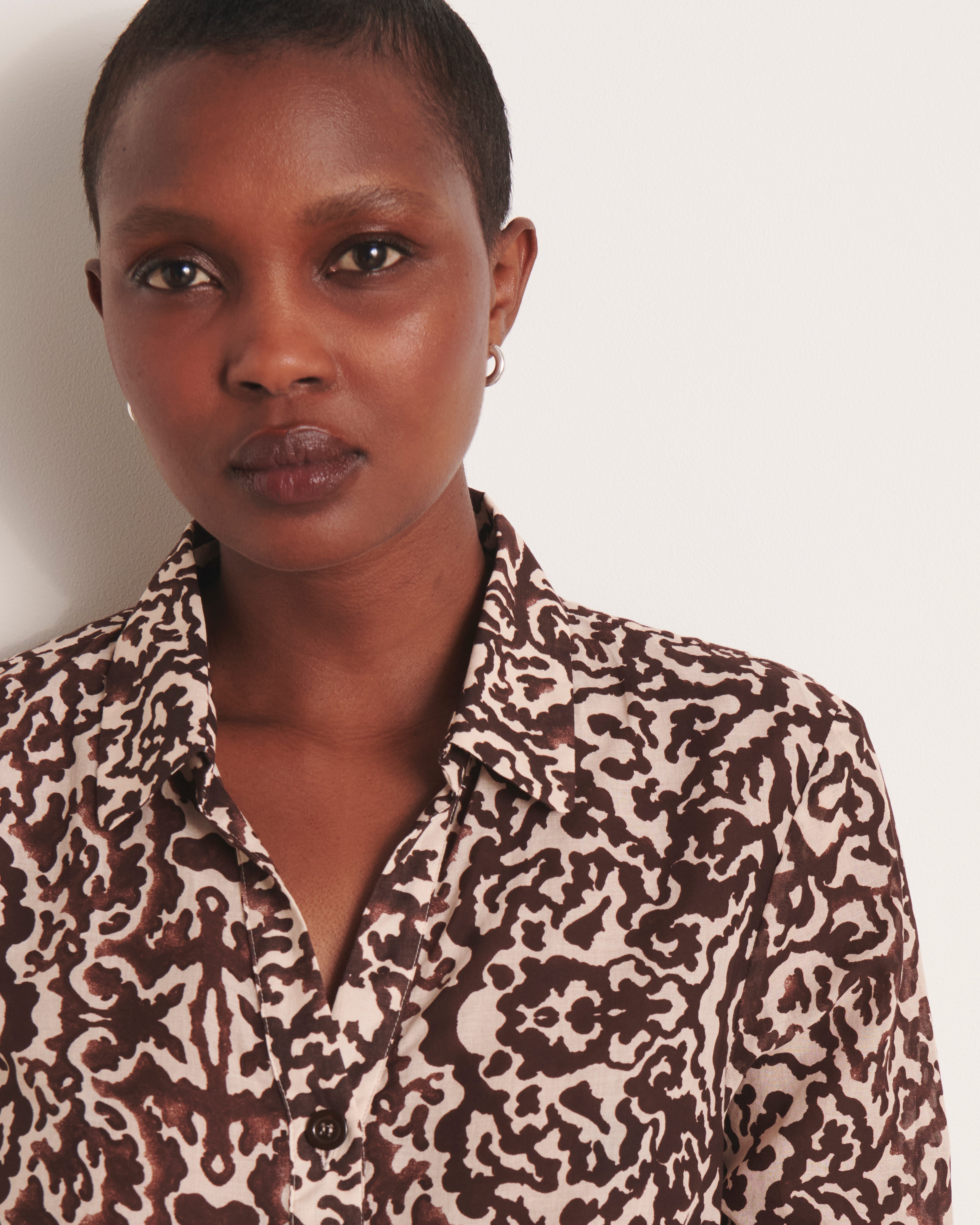 Chemise imprimée marron CUBAIN/13035/540