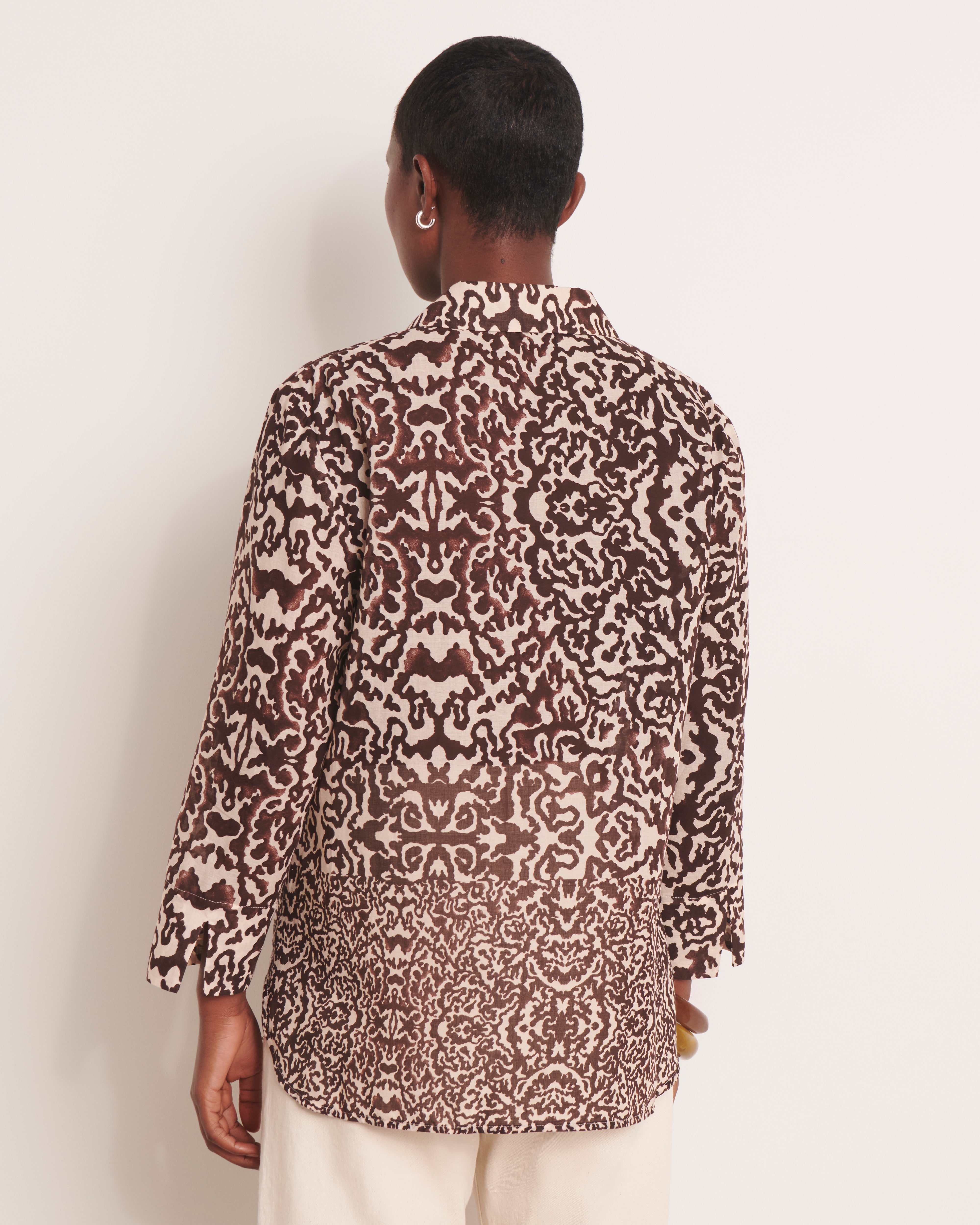 Chemise imprimée marron CUBAIN/13035/540