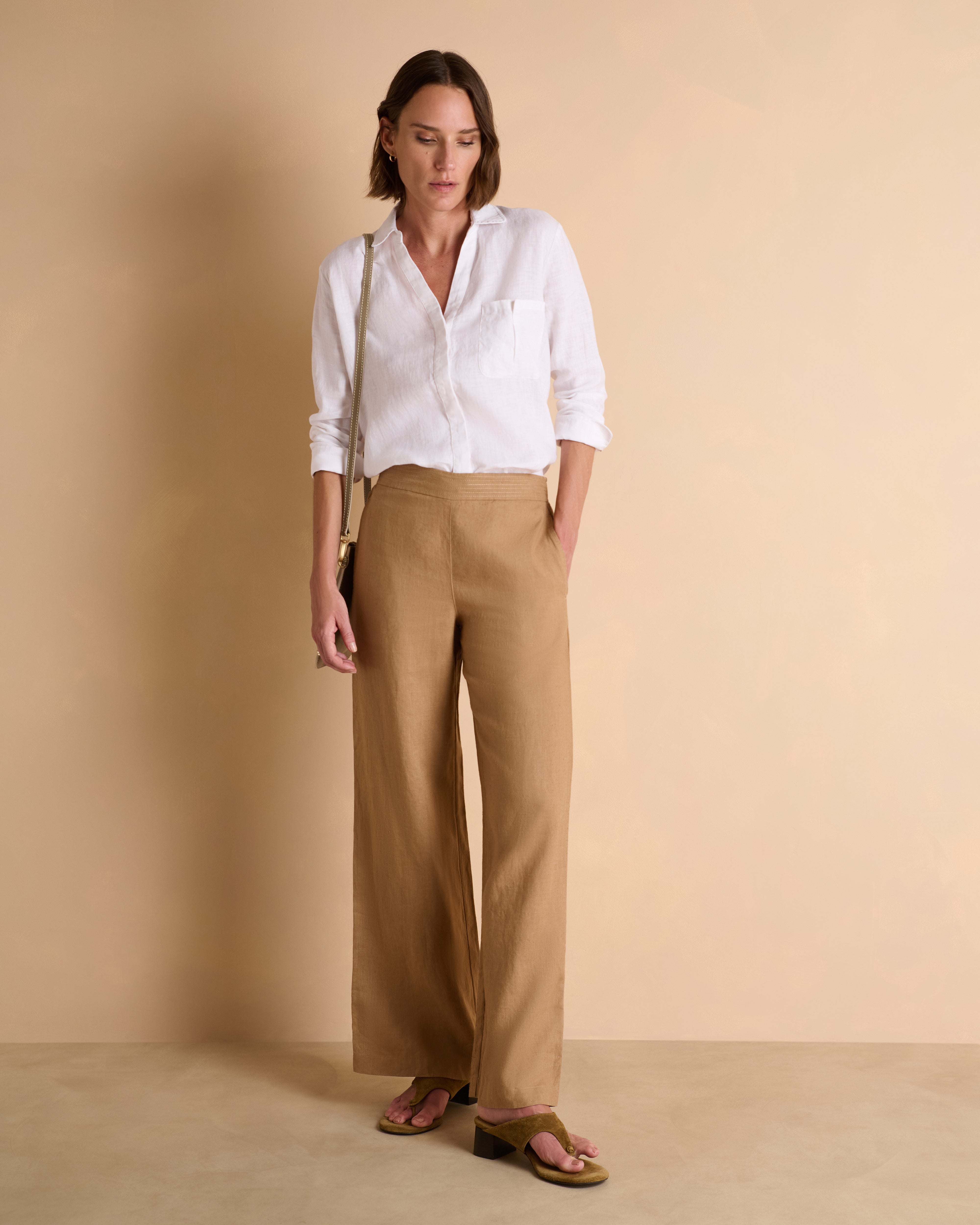Chemisier oversize blanc en lin