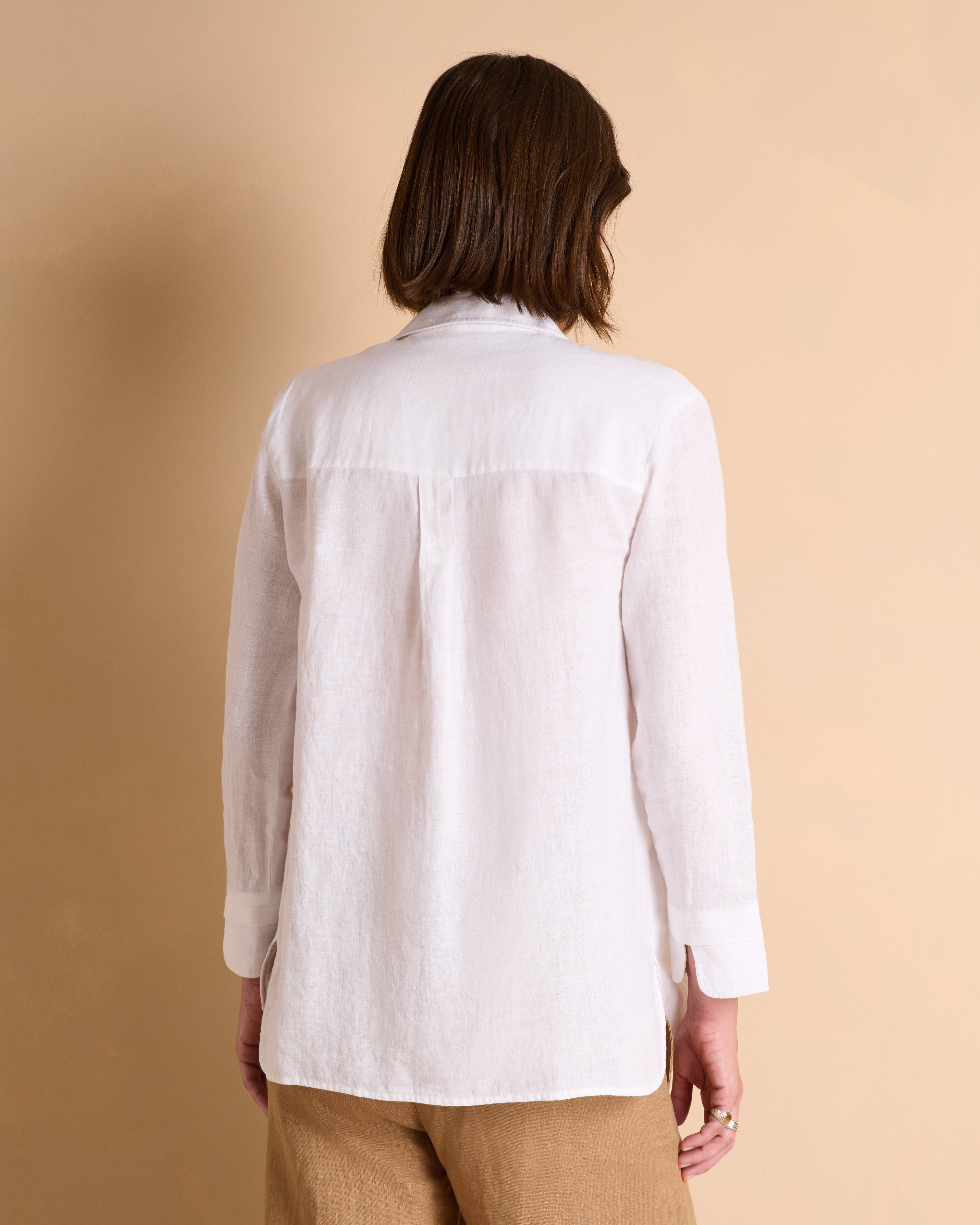 Chemisier oversize blanc en lin
