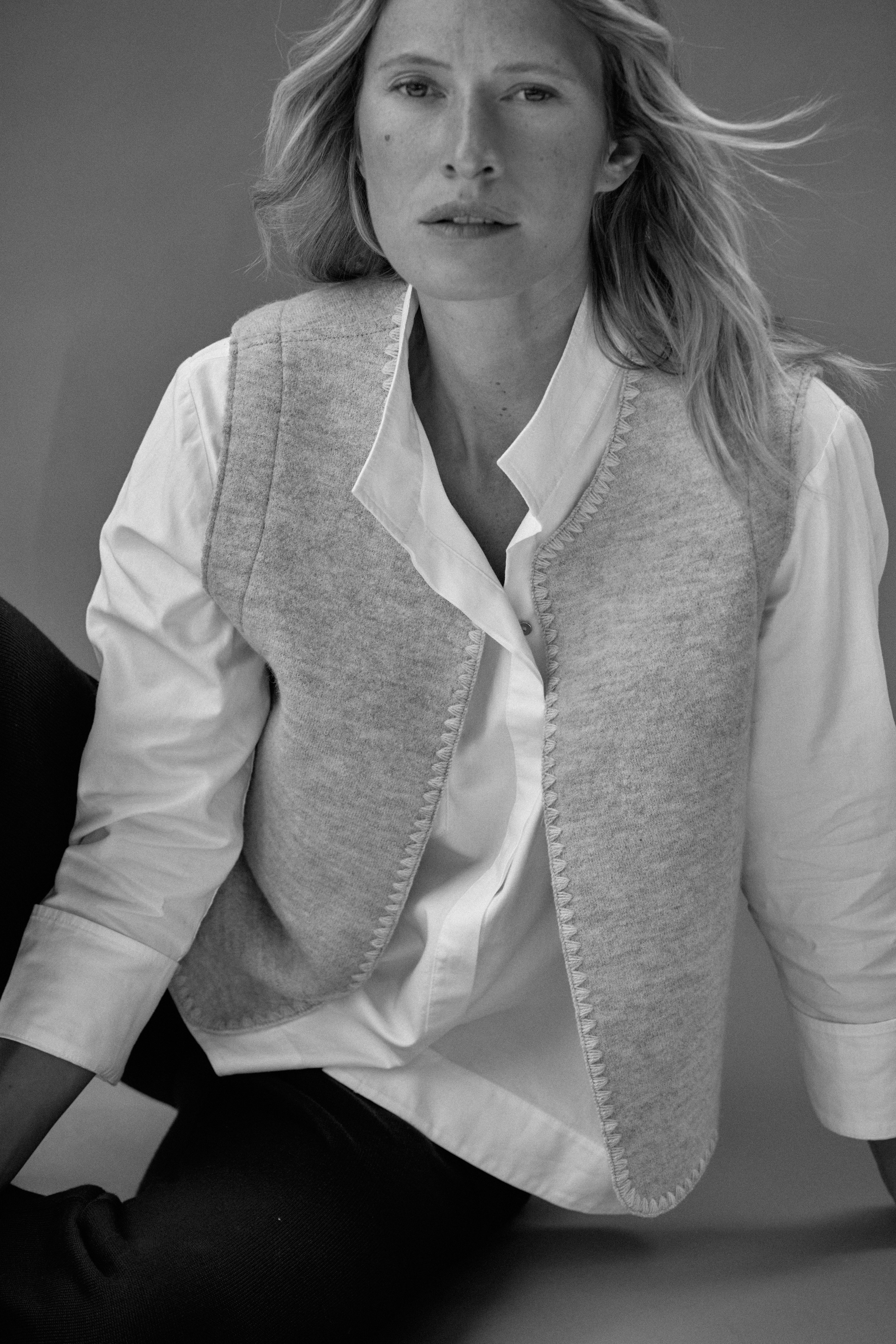 Gilet sans manches en laine bouillie GARANCE1927/12018/005