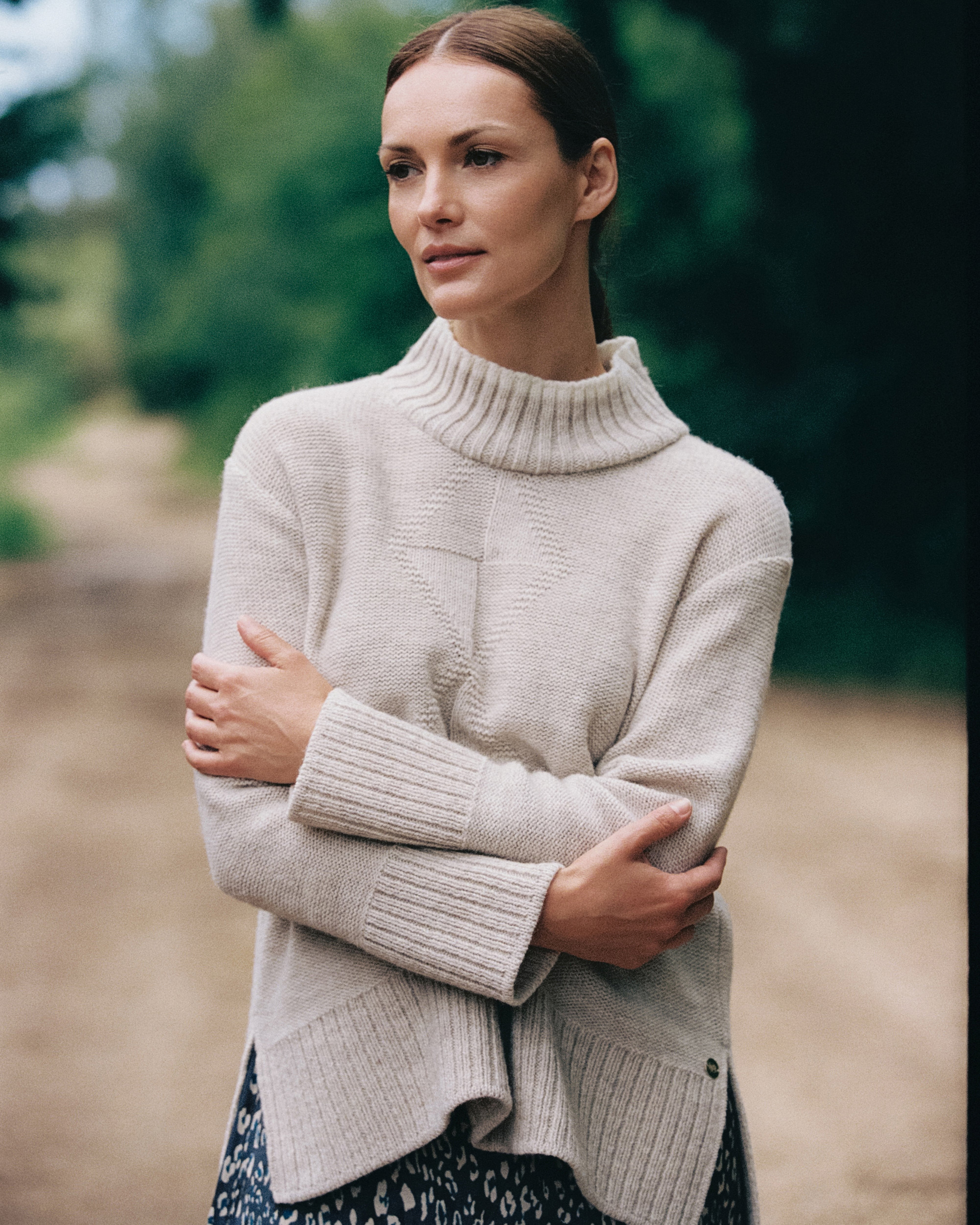 Pull en maille jacquard laine mérinos et alpaga AMBRE/12022/781