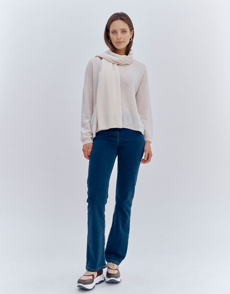 Wool and cashmere knit scarf EXPLICITE/86139/012