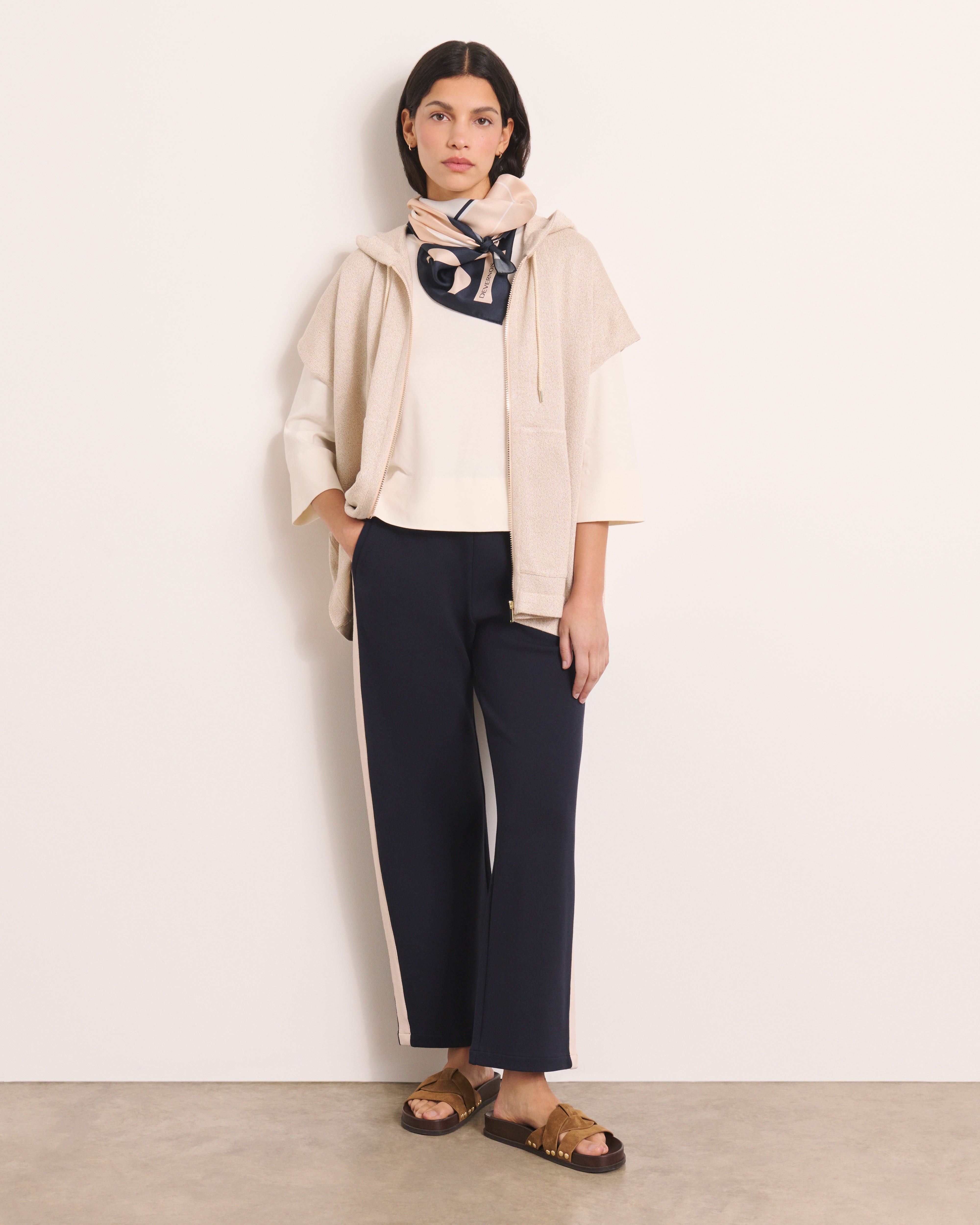 Gilet "sweat" maille irisée manches courtes GAPPLE13/13084/781