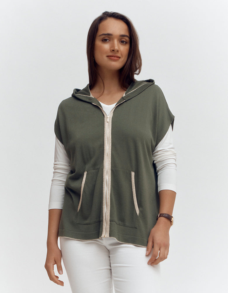 Short-sleeved knit "sweatshirt" vest GAPPLE87/87264/801