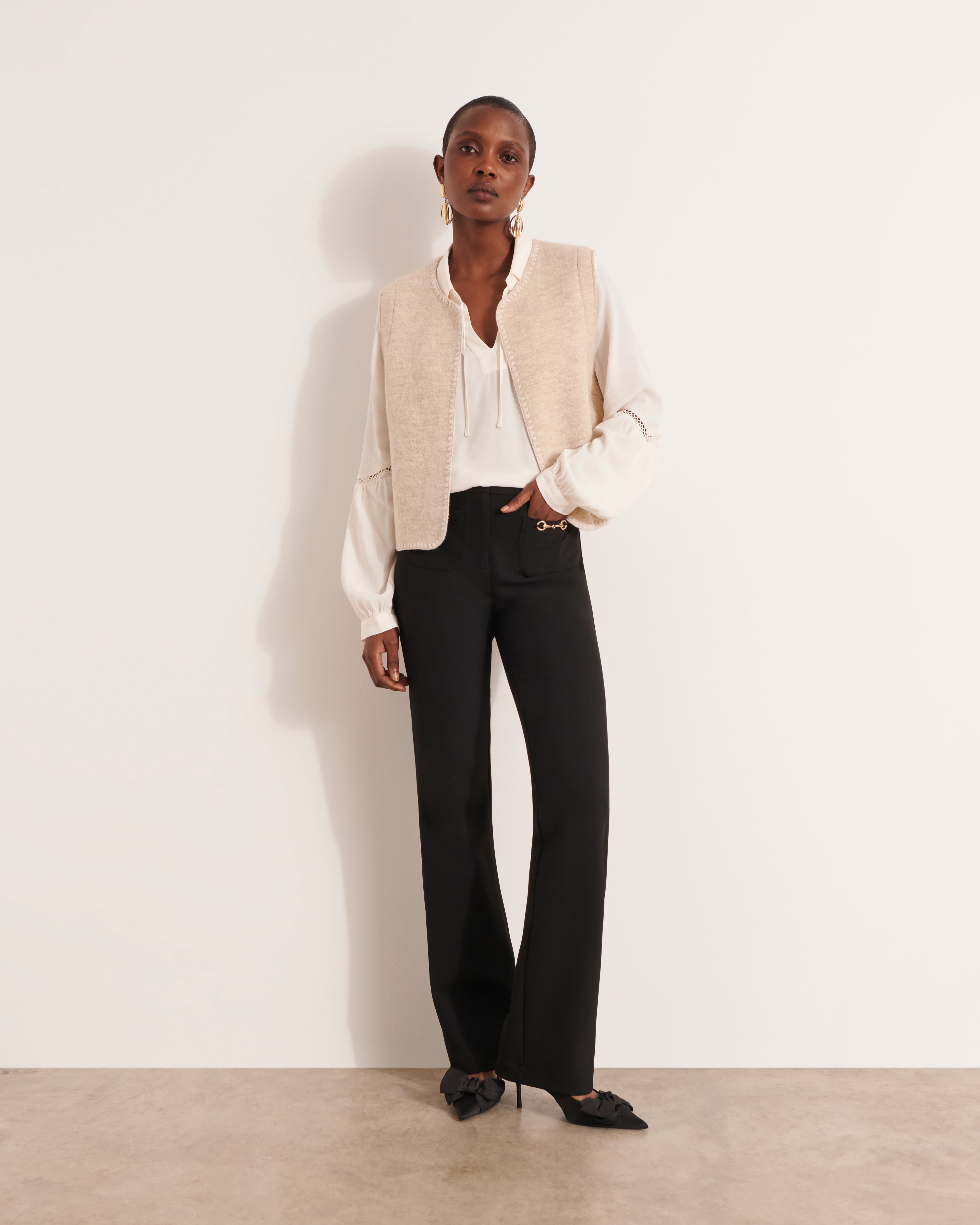 Gilet sans manches en laine bouillie GARANCE1927/12018/005