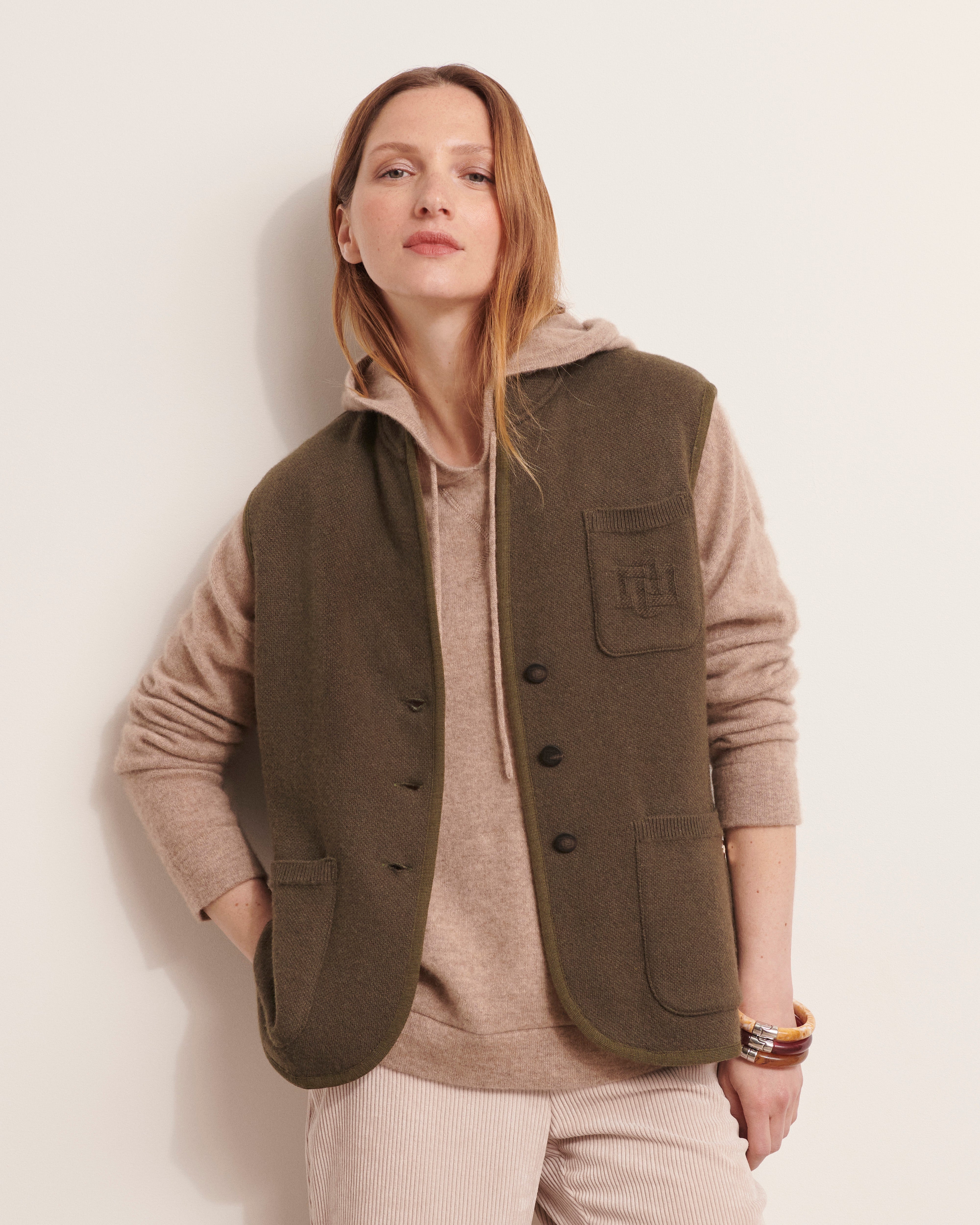 Gilet sans manches en laine et cachemire GASPARD/12206/861