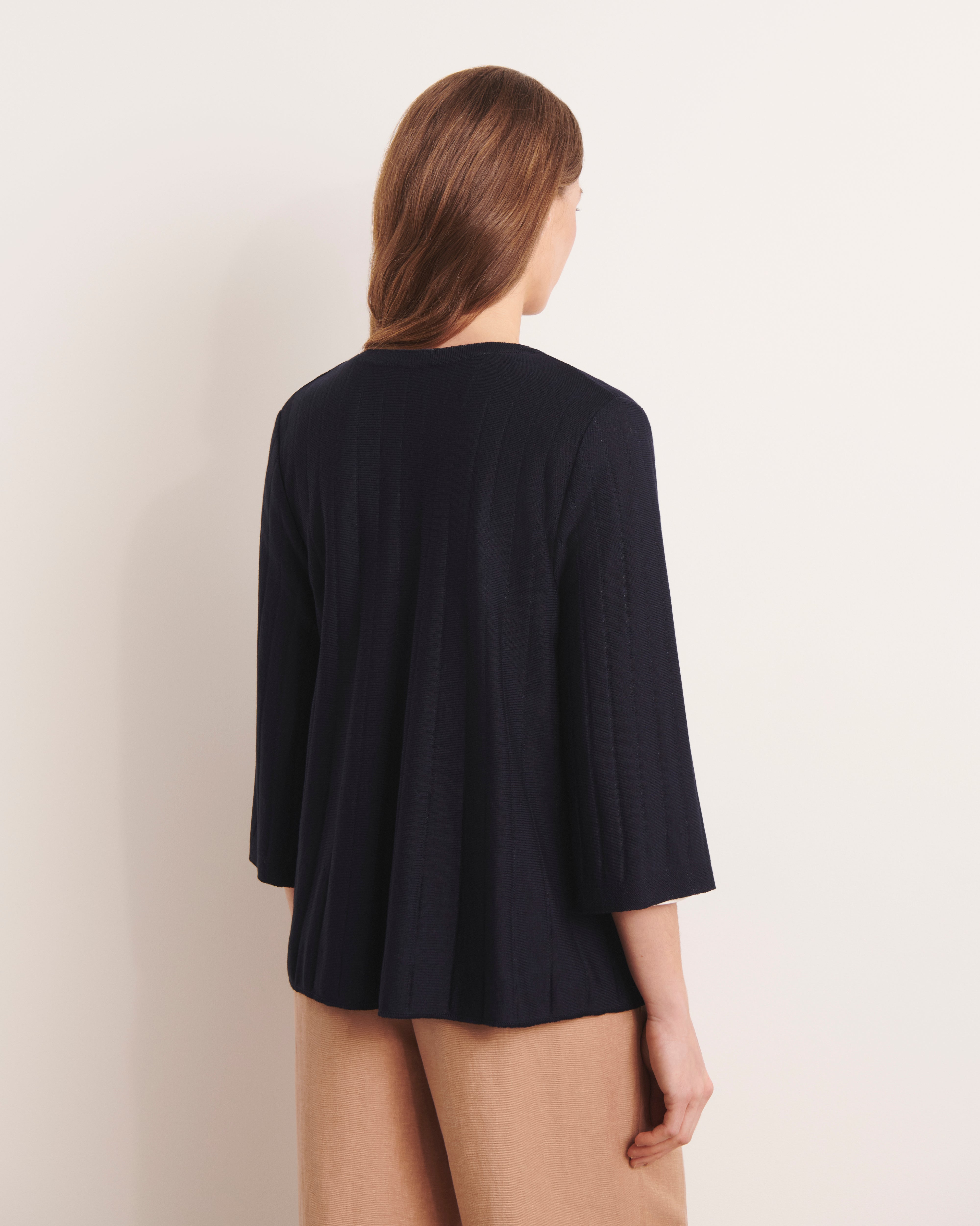 Gilet en maille jersey fléchée bleu marine