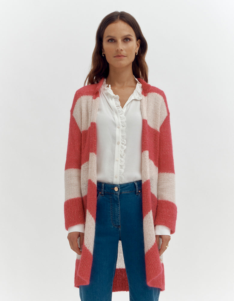 Long knitted mohair vest GAYA/87081/901