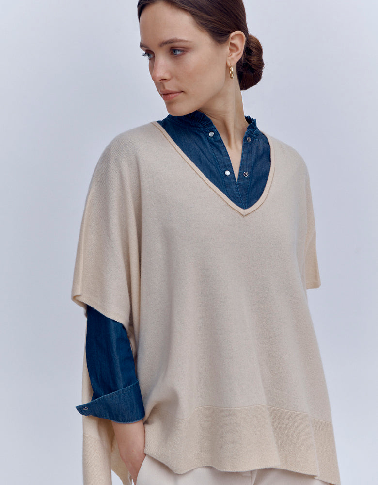 Cashmere knit cape GAZELLE/86105/017