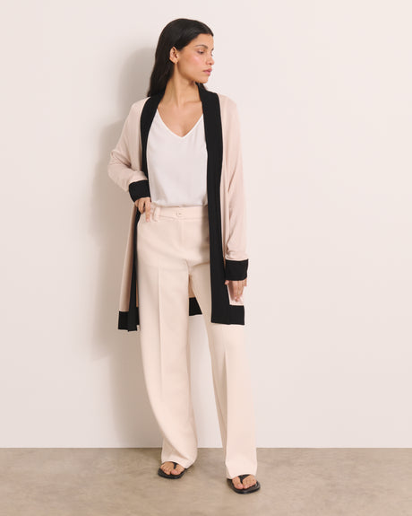 DERNIÈRE CHANCE Gilet long beige bicolore