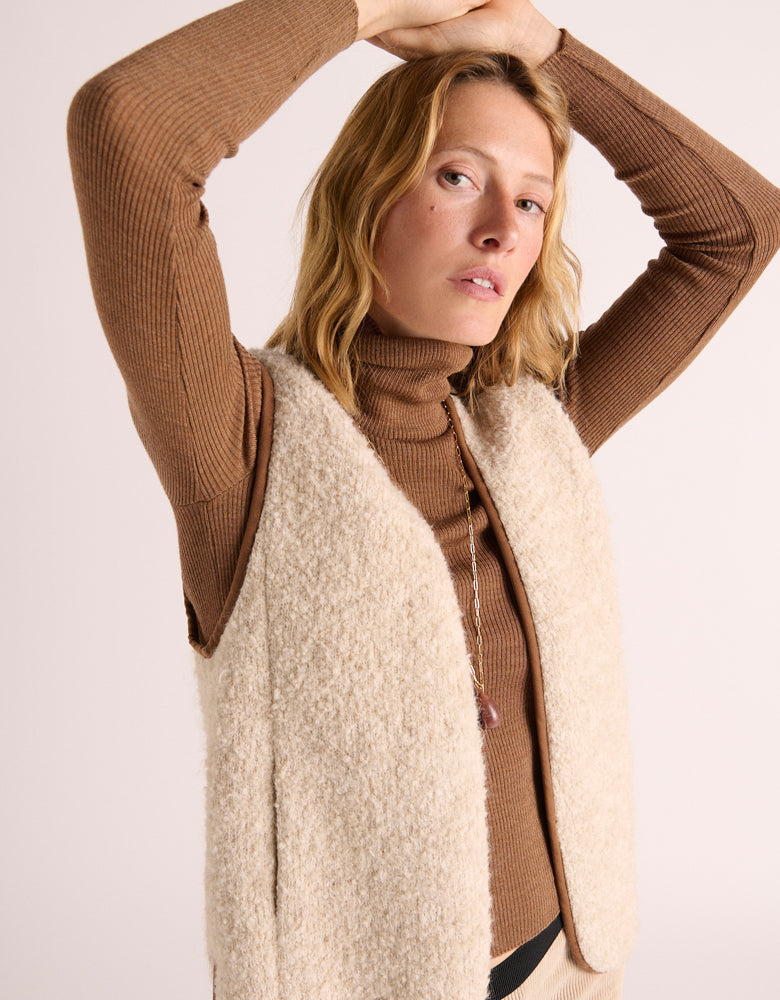 Chaqueta de punto de mohair sin mangas GEORGIE/88186/781