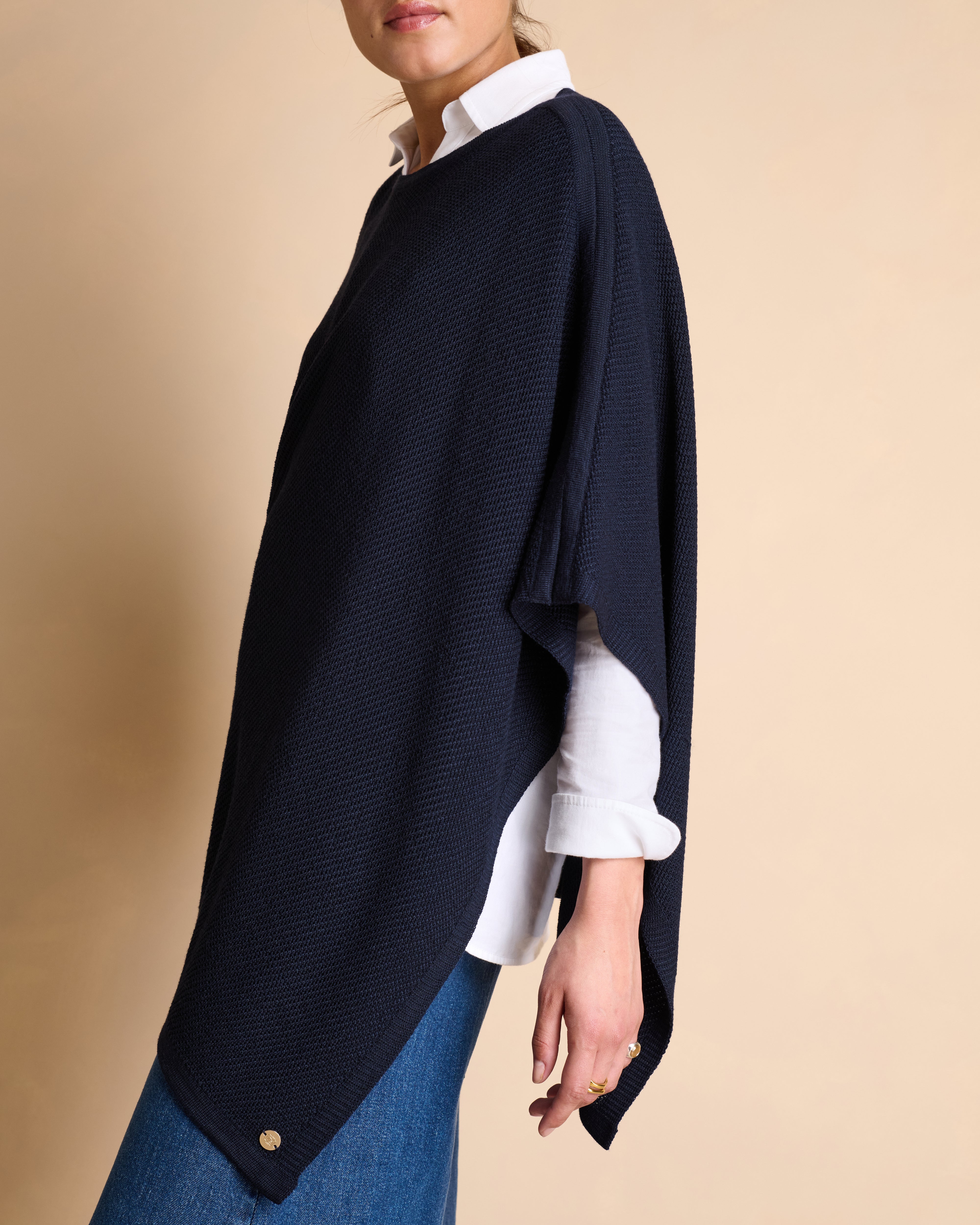Cape bleue en laine mérinos fabriqué en France