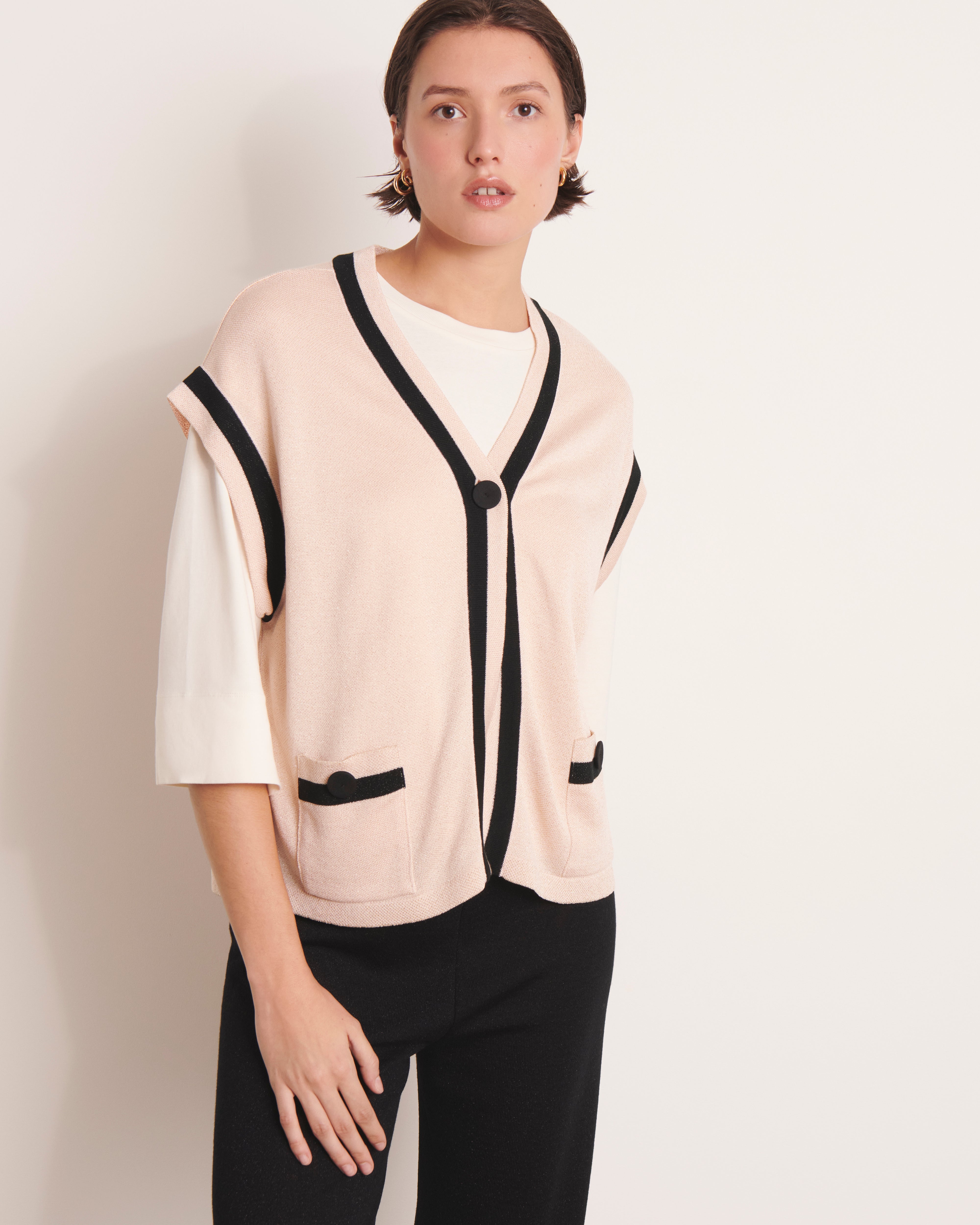 Gilet oversize en maille irisée GRECE13-BIS/13123/781