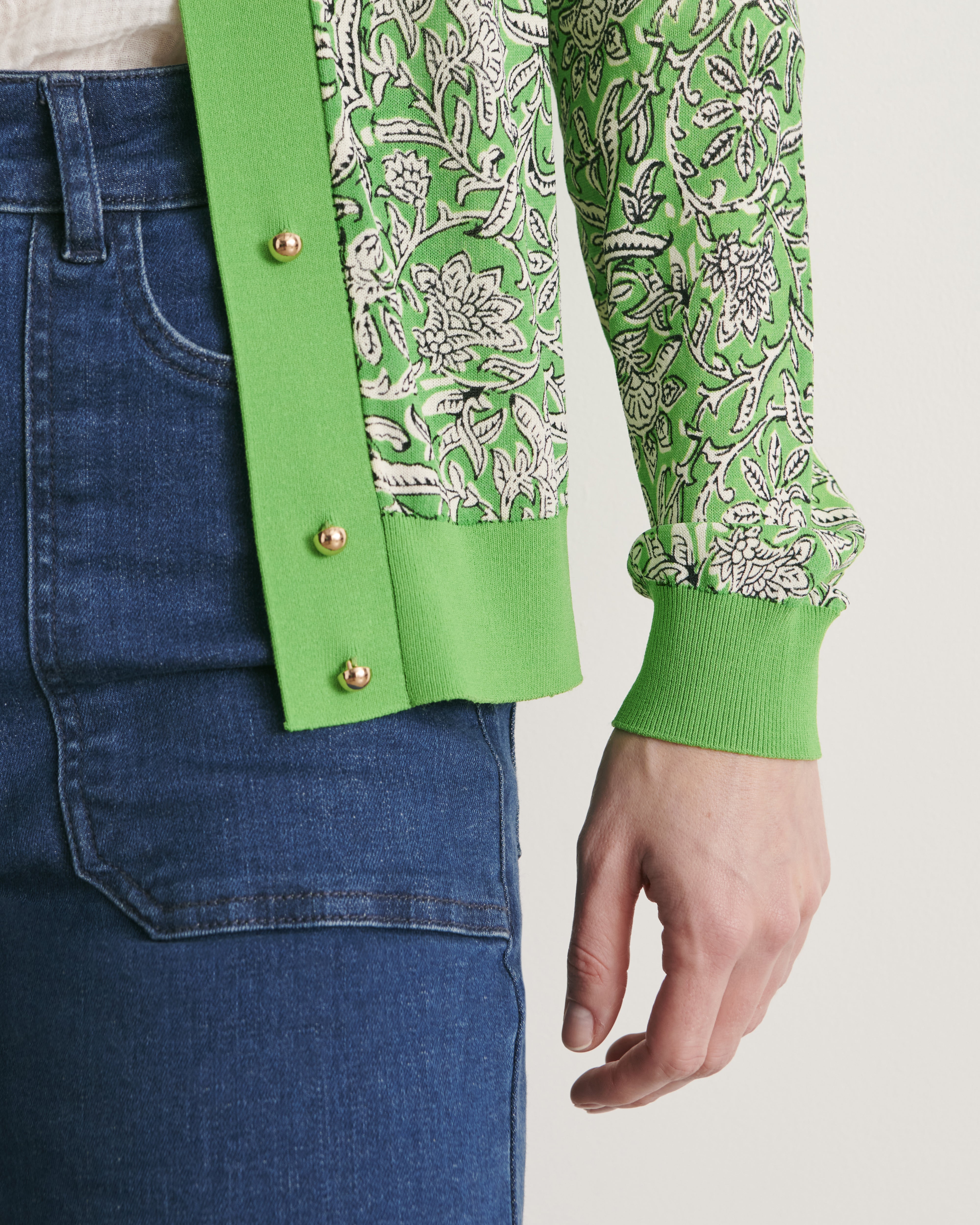 gilet en maille de viscose imprimé