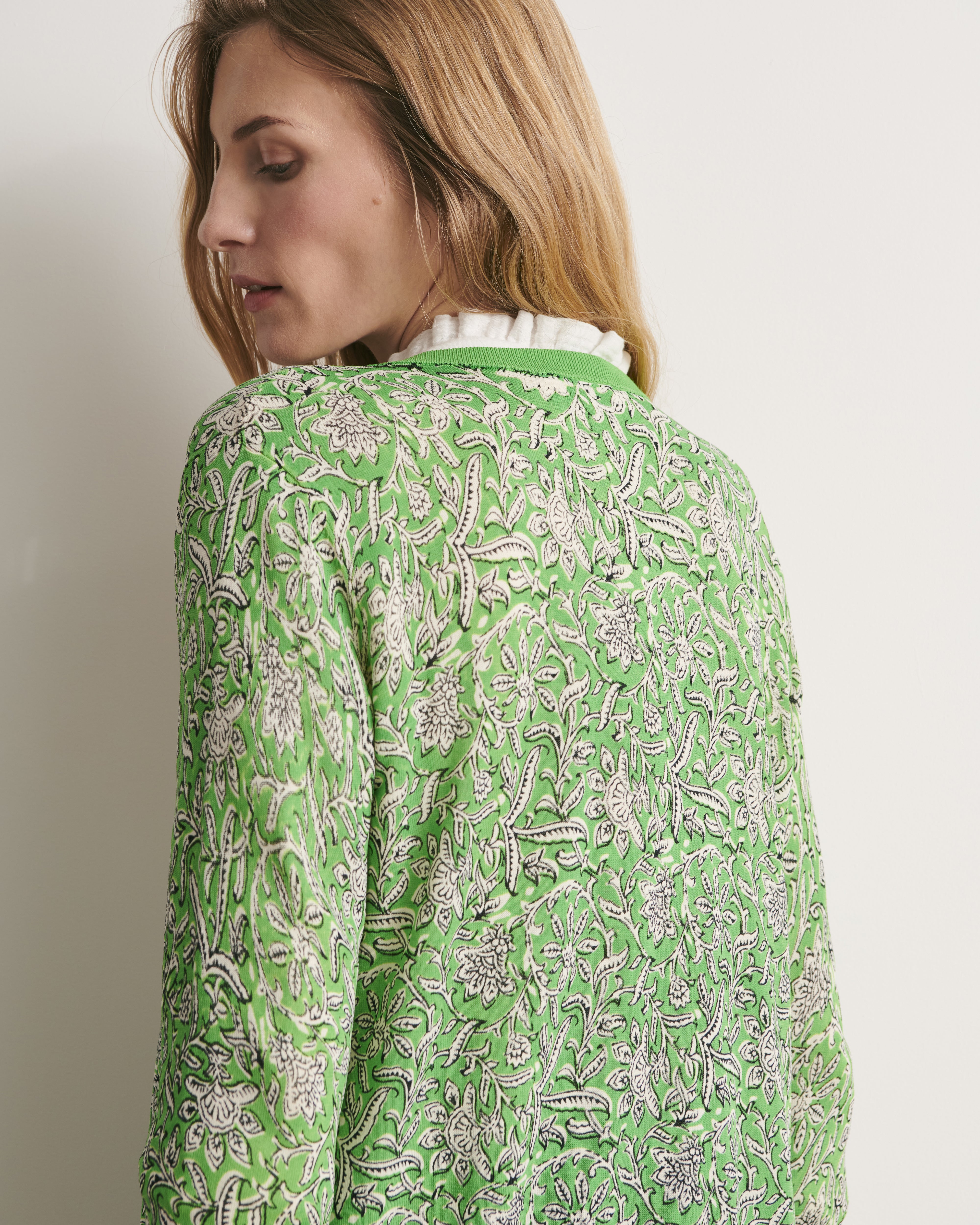 gilet en maille de viscose imprimé