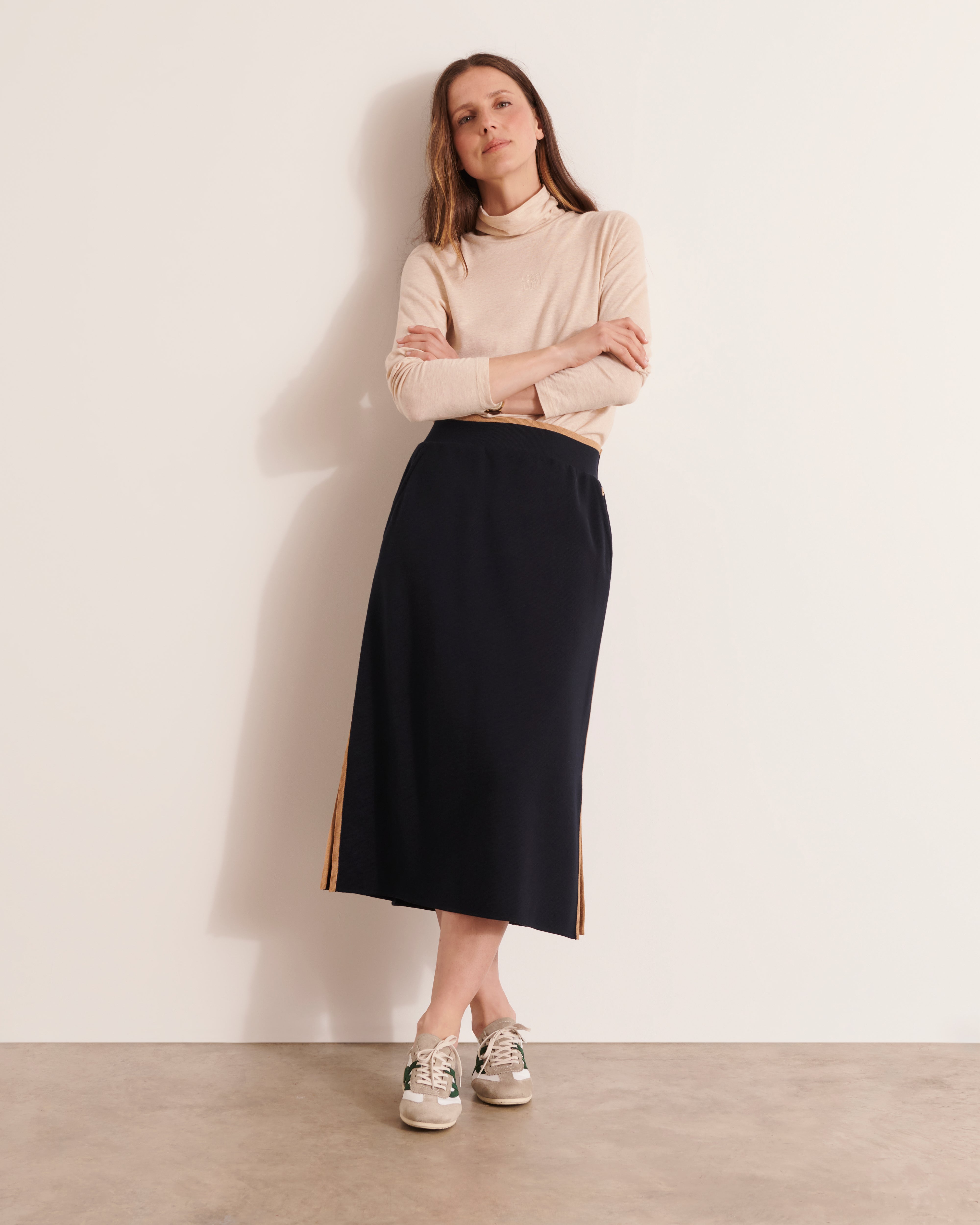 Jupe midi en maille double face IRINE1927/12211/886