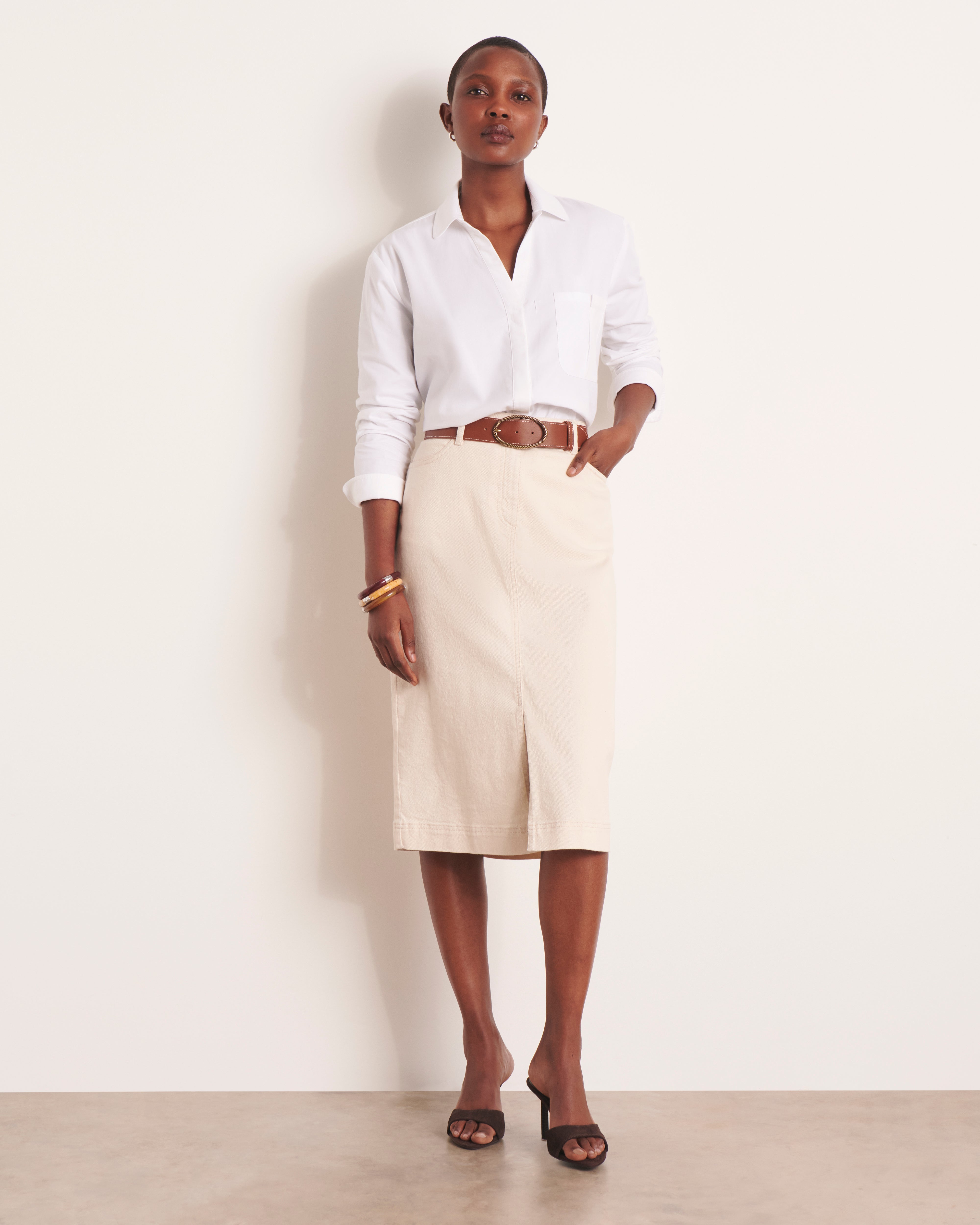 Jupe droite longueur genou JERINE/13245/007