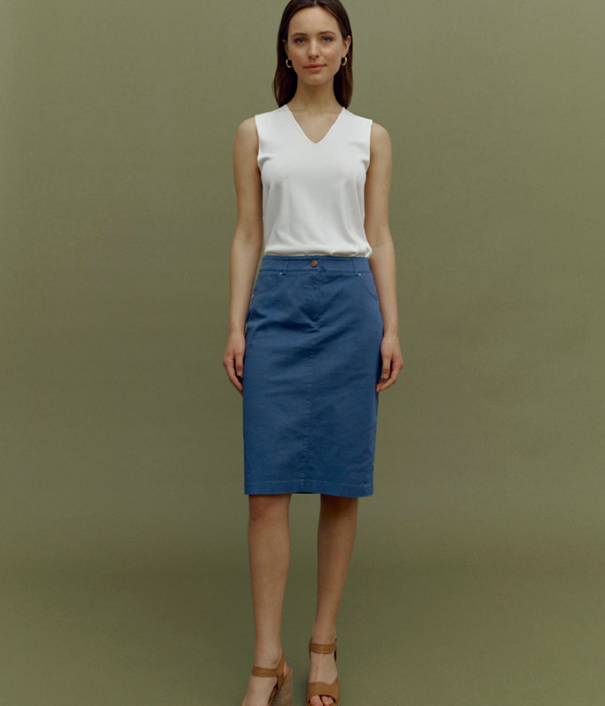 Straight stretch cotton skirt JILO/85333/302