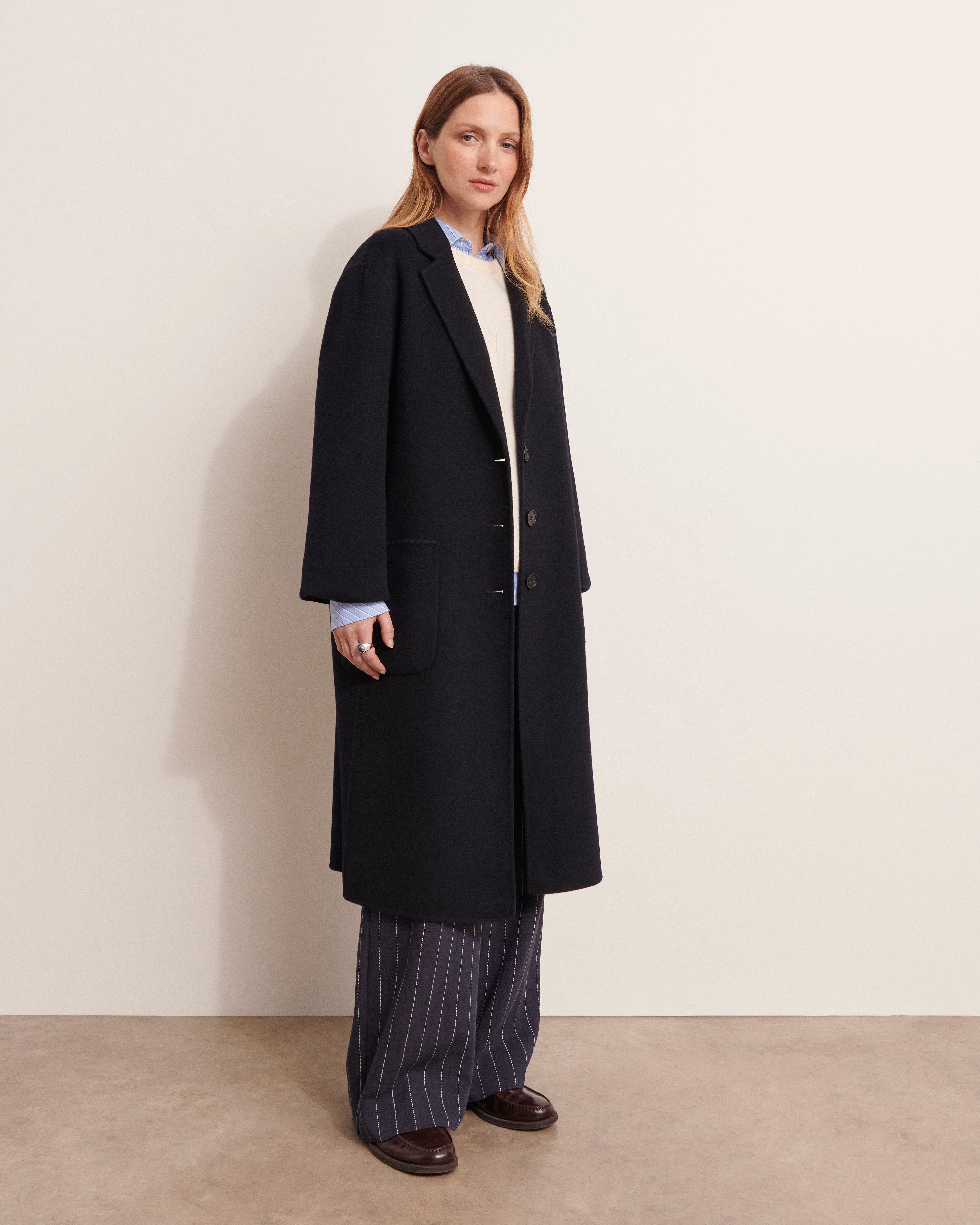 Manteau Devernois Taille 42 Gris - Laine, Style College, Occasion Très Bon état