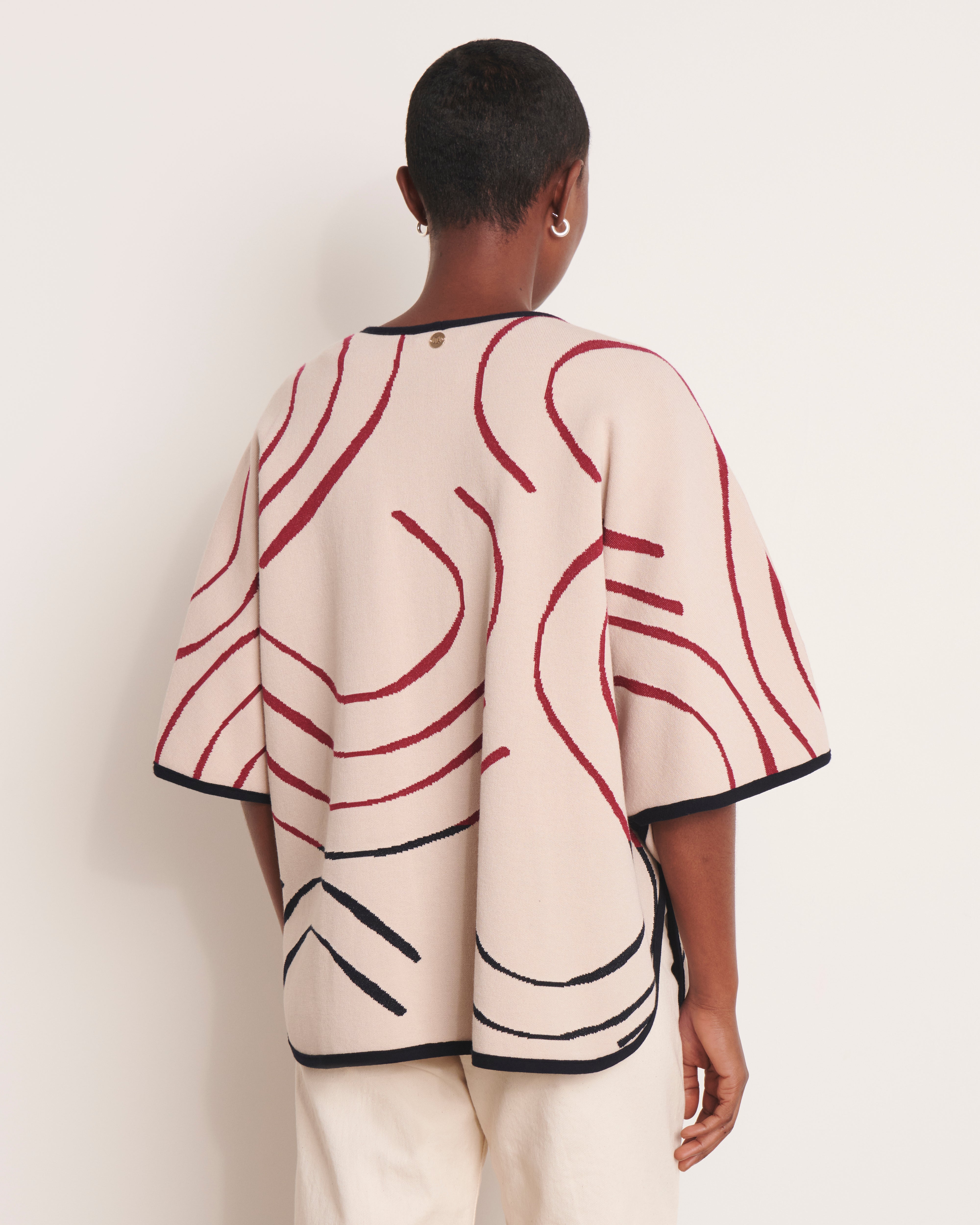 cape en maille réversible en viscose stretch