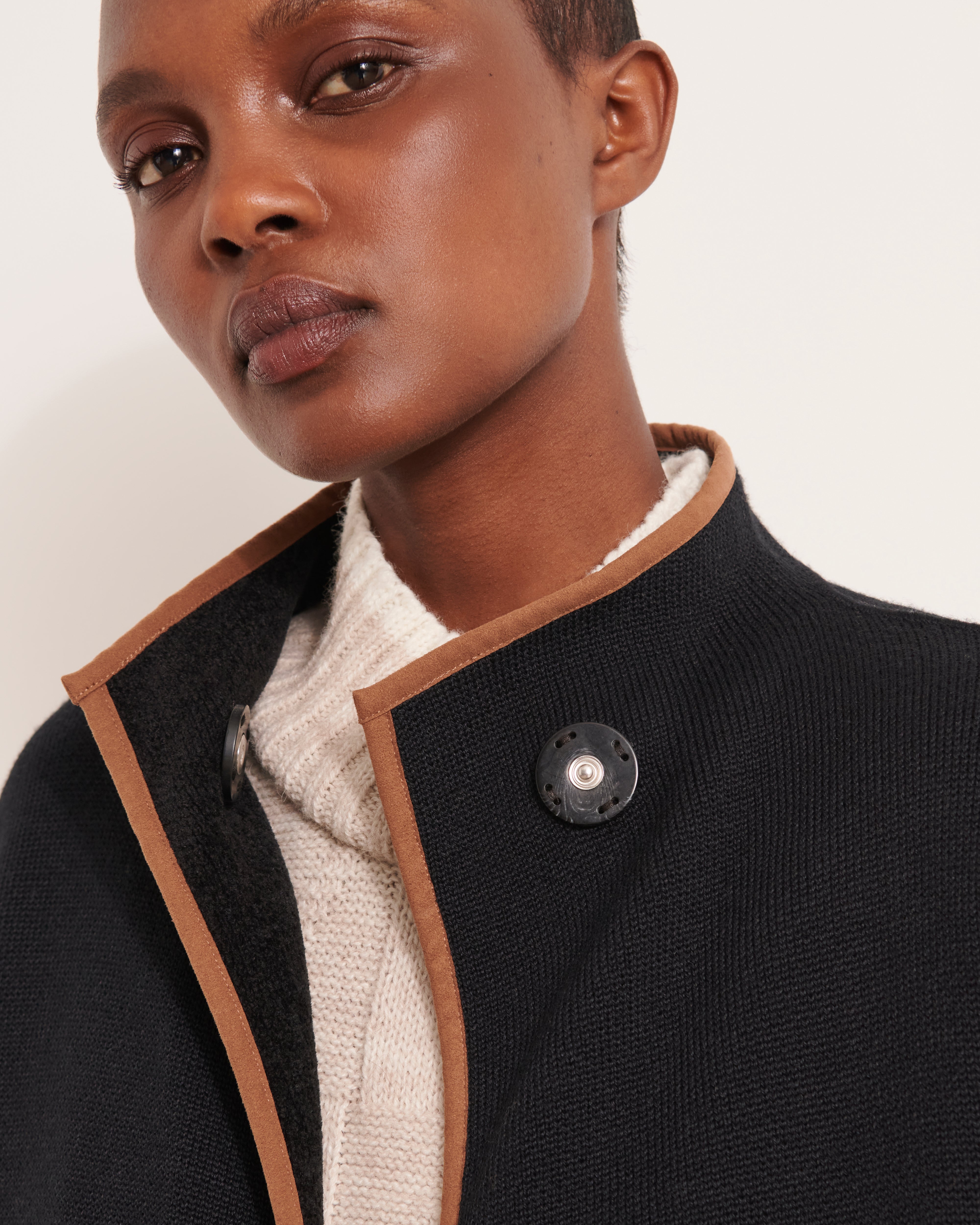 Manteau en maille double face NAMPO/12007/921