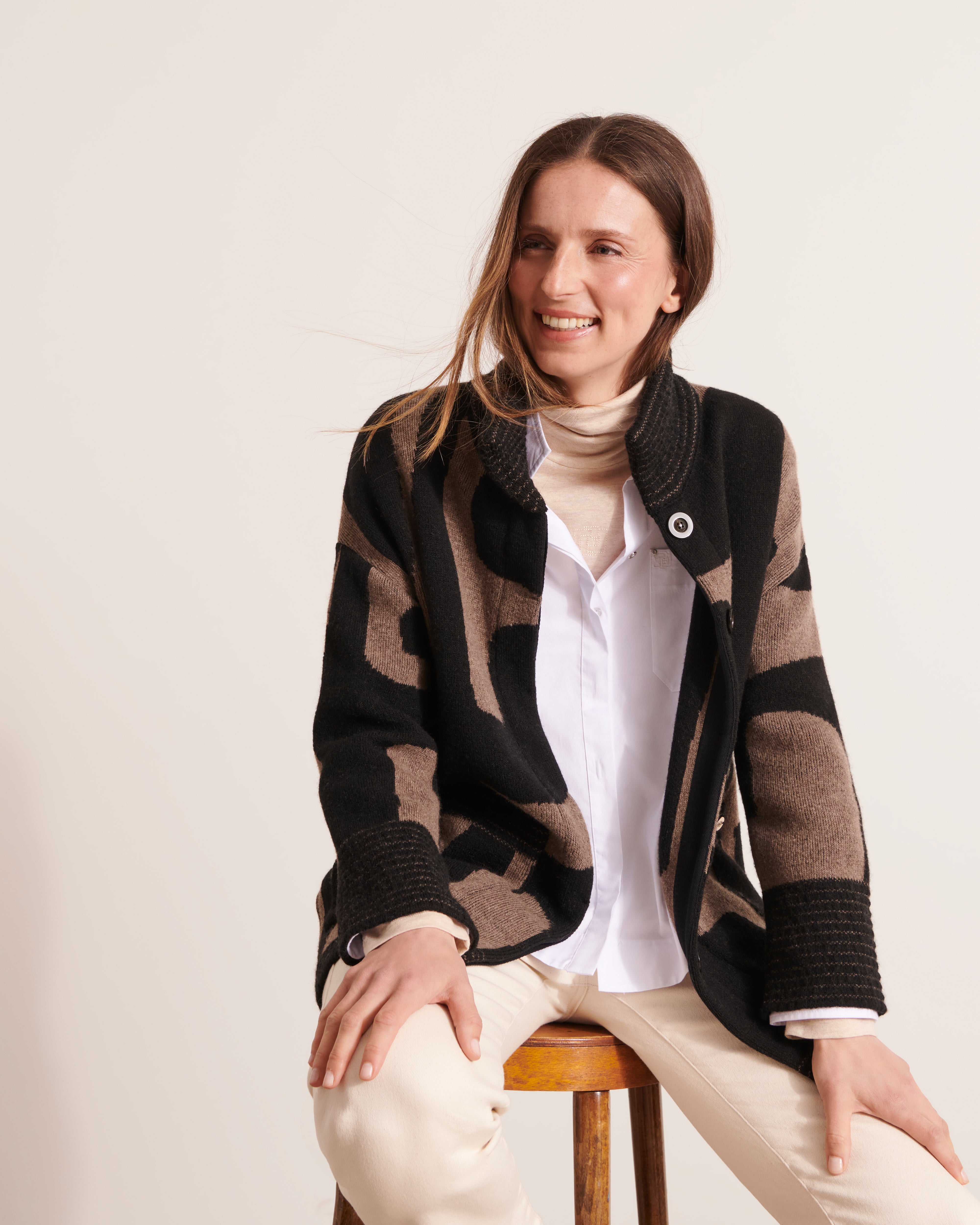 Manteau en maille jacquard NAOMIA/12070/921