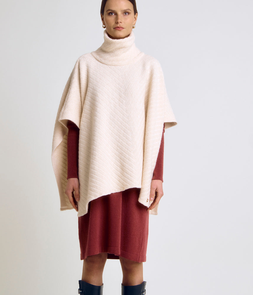 Merino wool knit cape NELSON/86097/017
