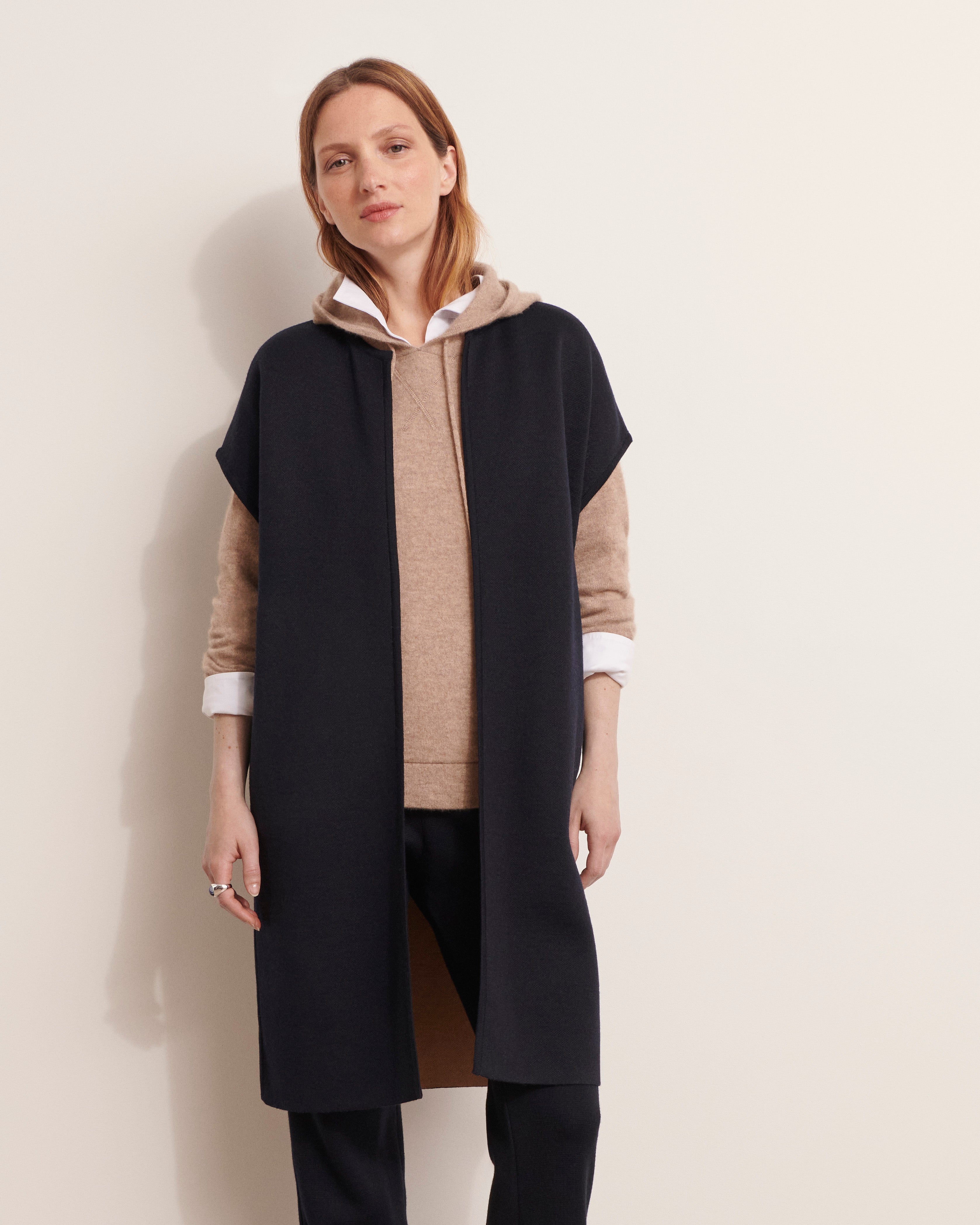 Manteau sans manches en maille double face réversible NERINE1927/12137/886