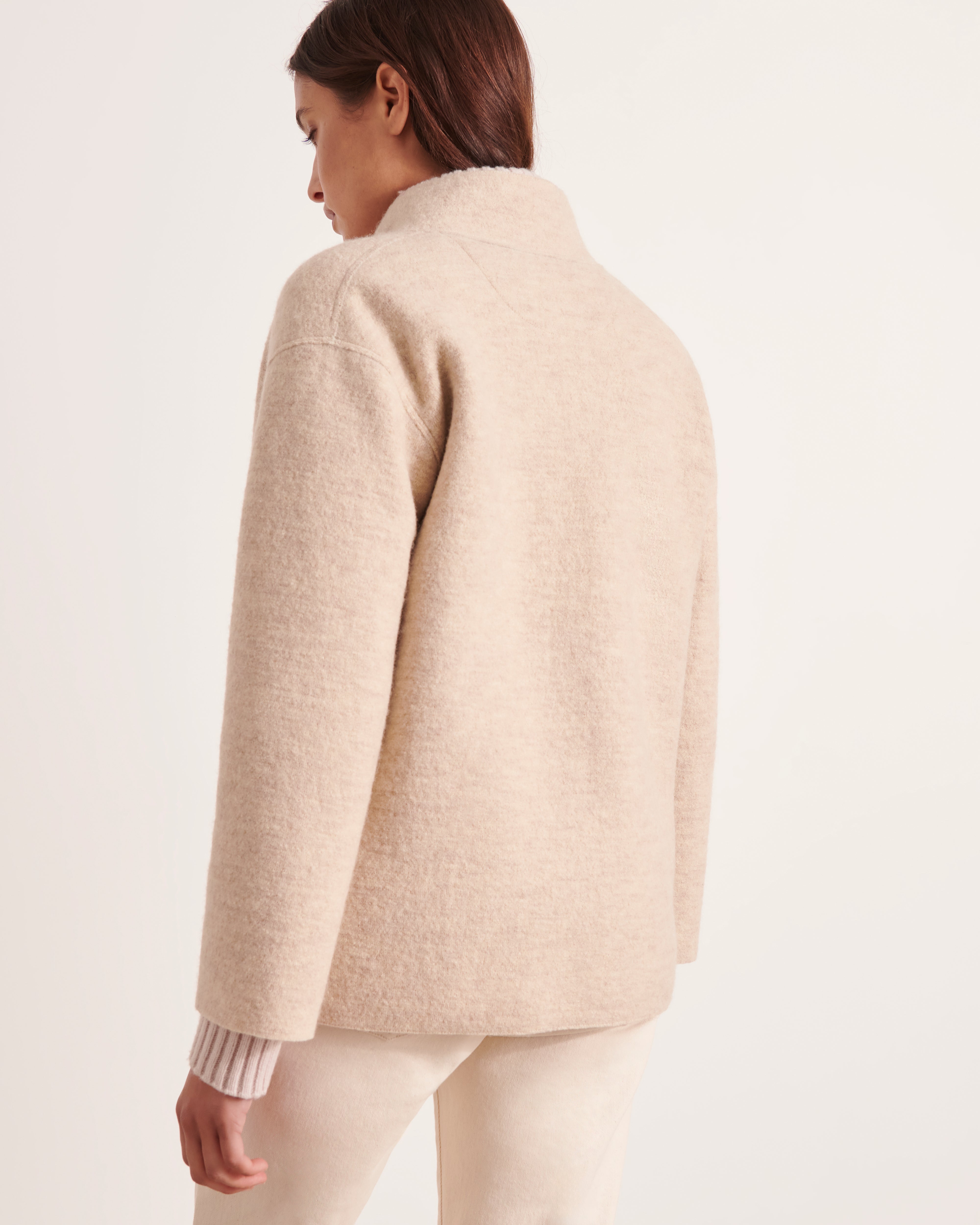 Manteau court en laine bouillie – Devernois