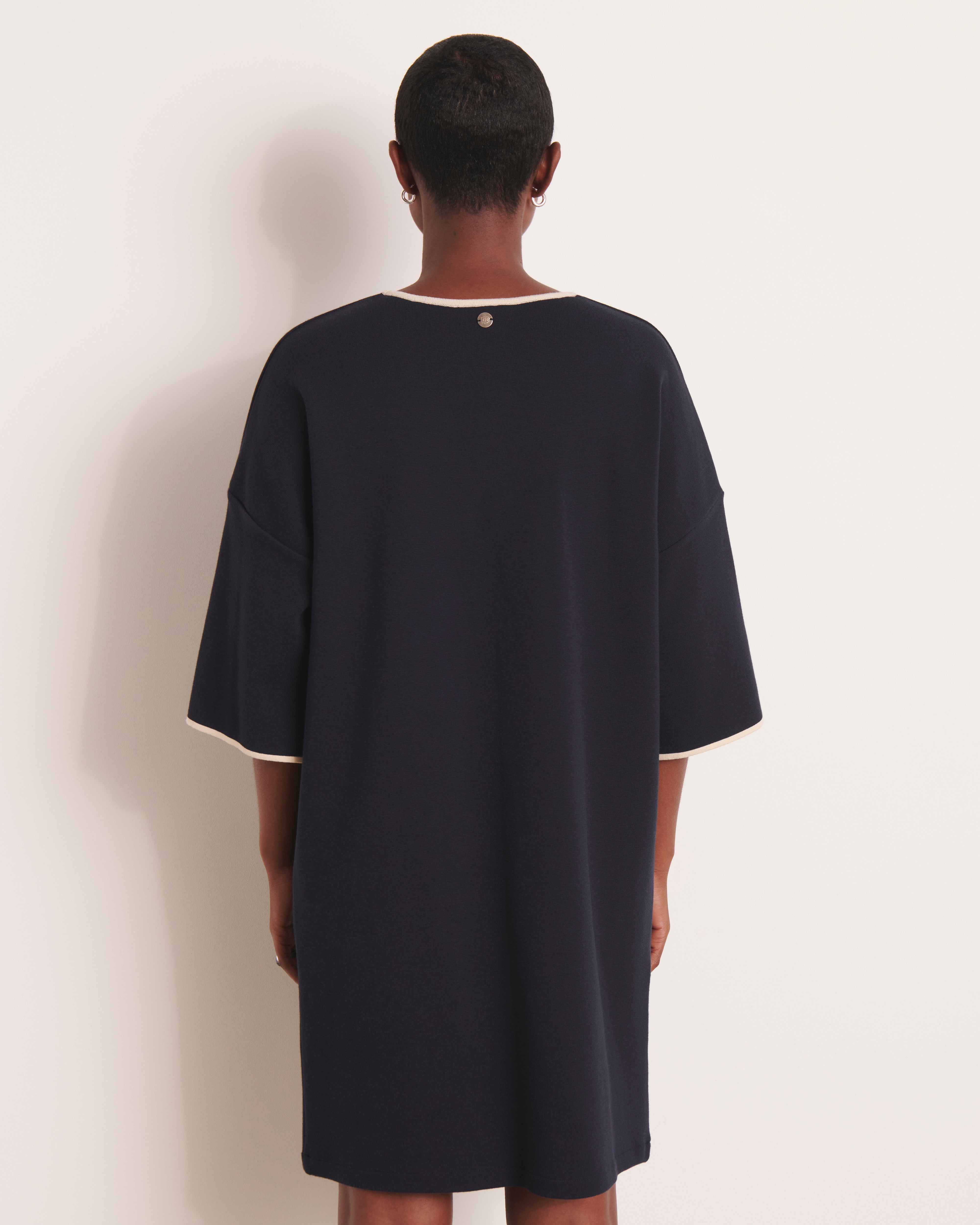 robe bleu marine en maille milano stretch