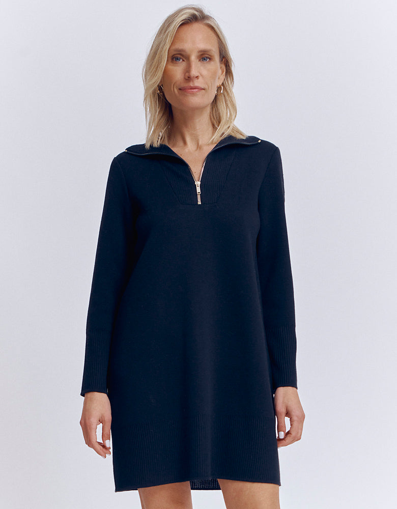 Knitted sweater dress with trucker collar OLIVIA/86198/921