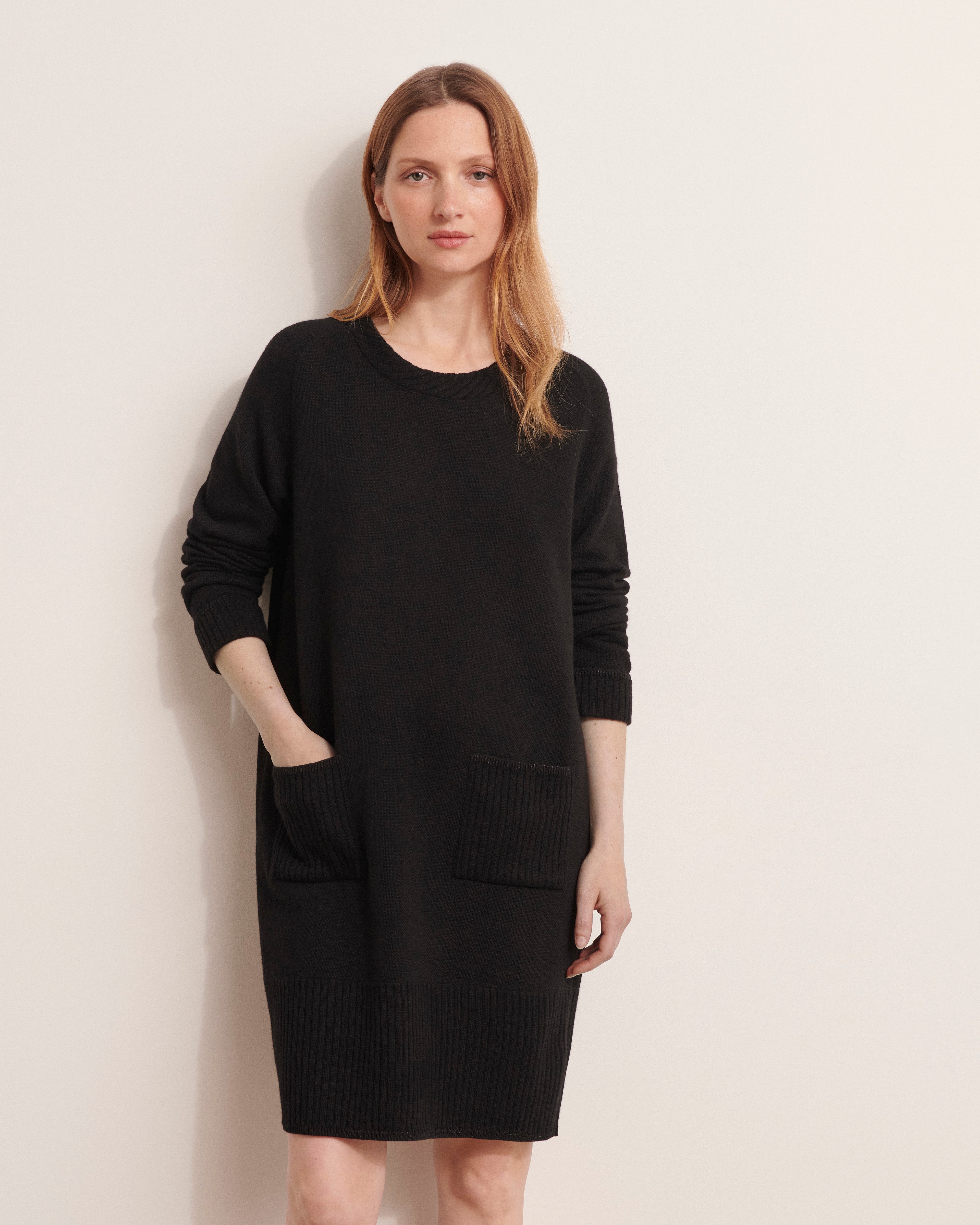 robe en maille laine et cachemire noir