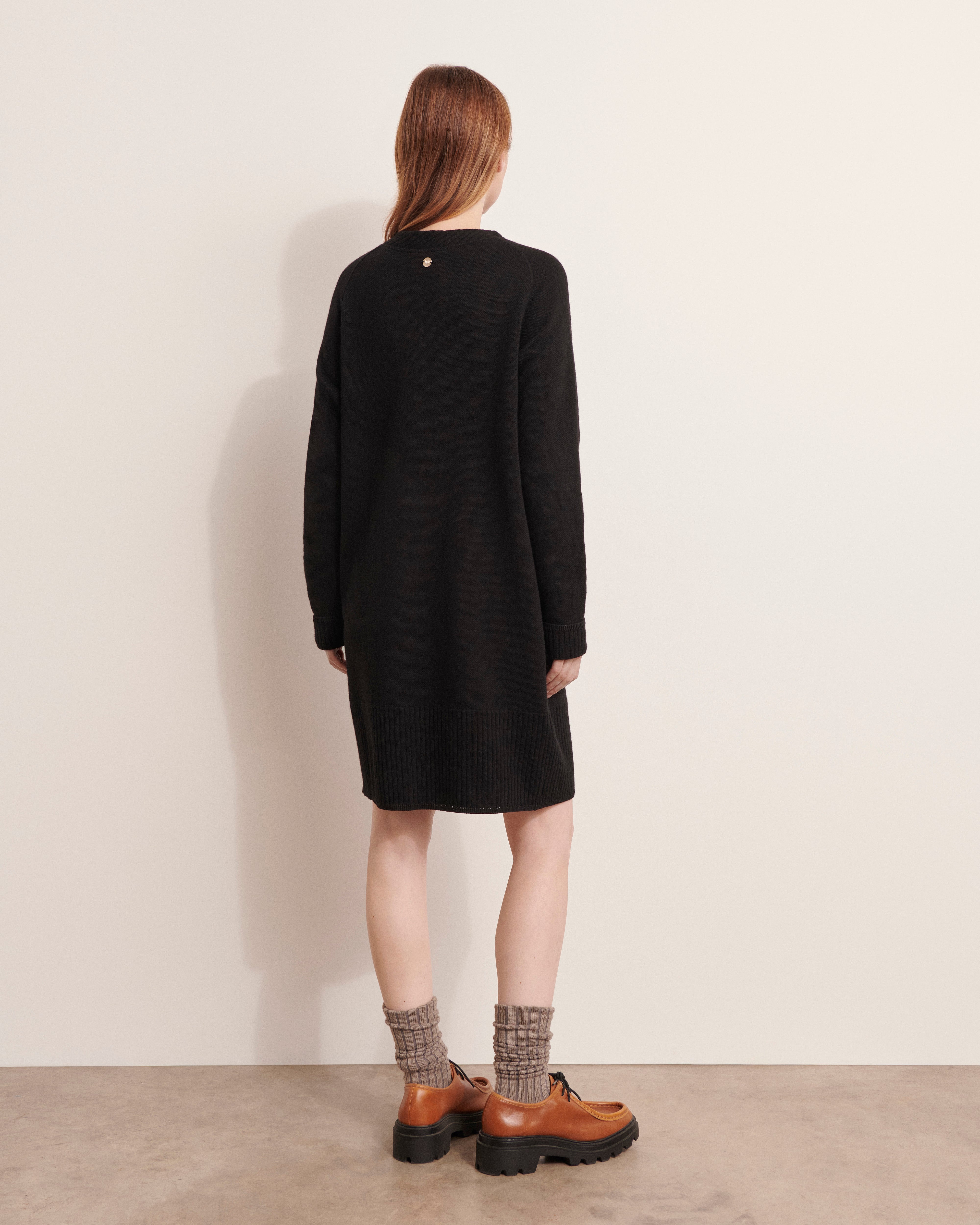 robe en maille laine et cachemire noir