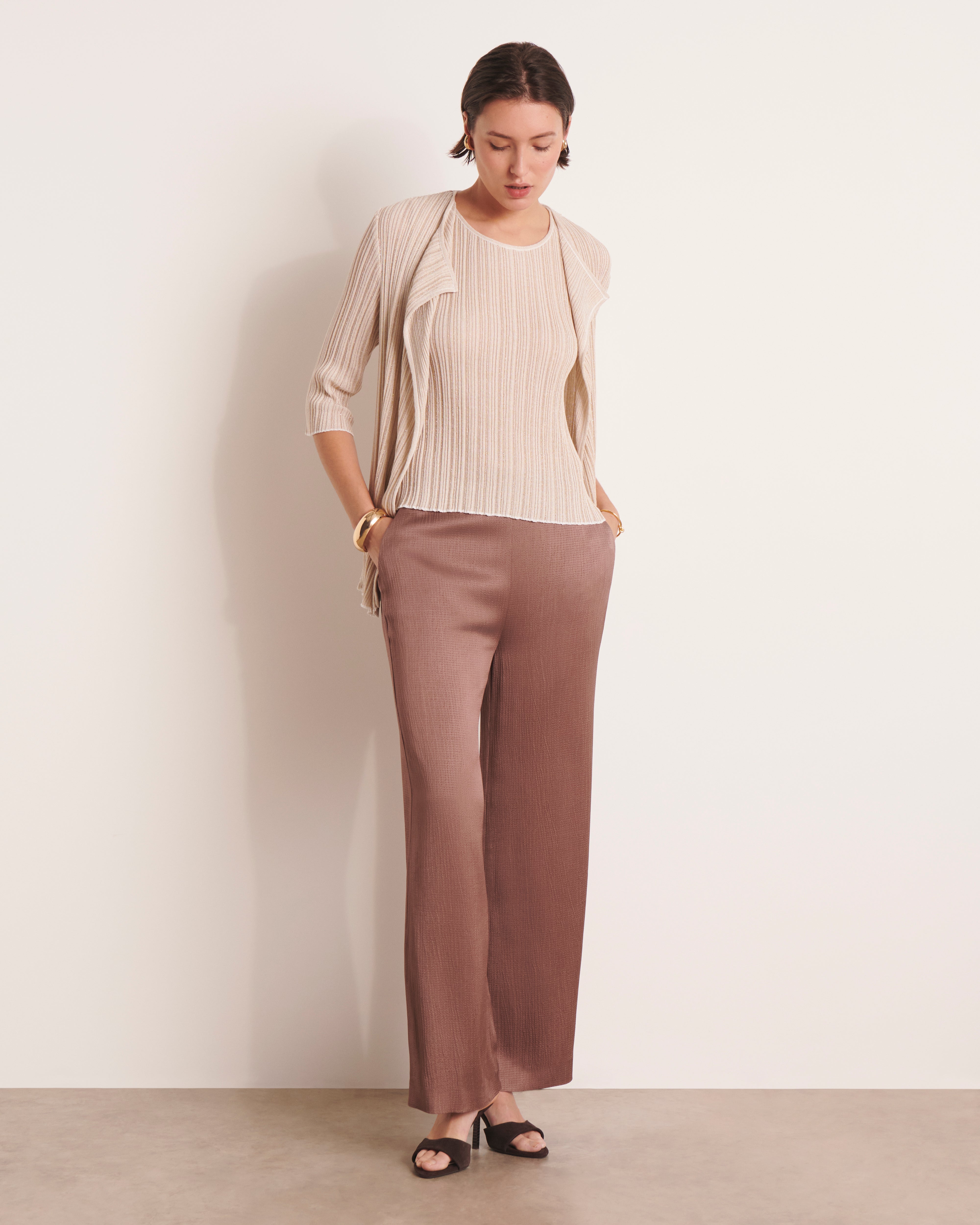 Pantalon large marron PAIO/13038/053