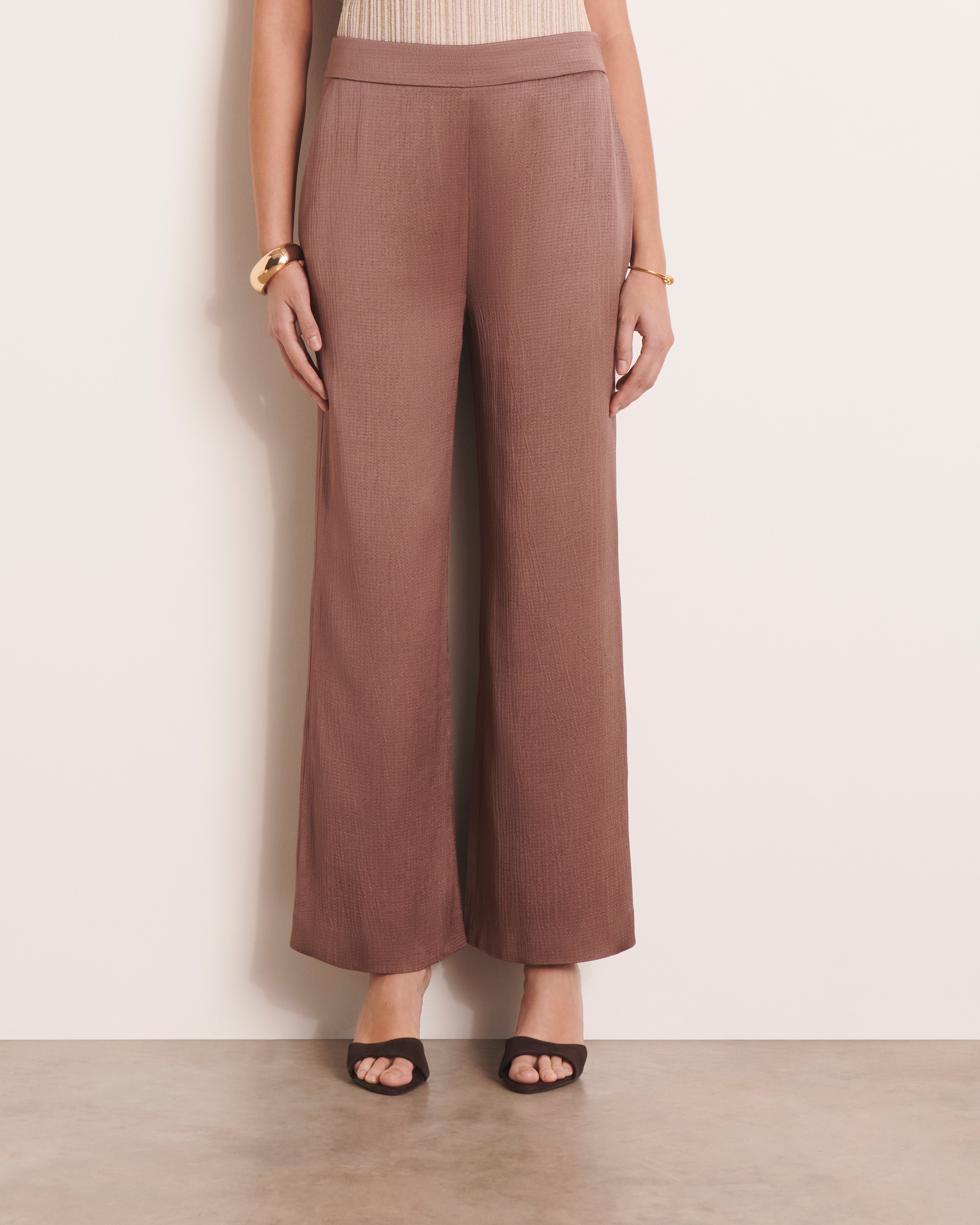 Pantalon large marron PAIO/13038/053